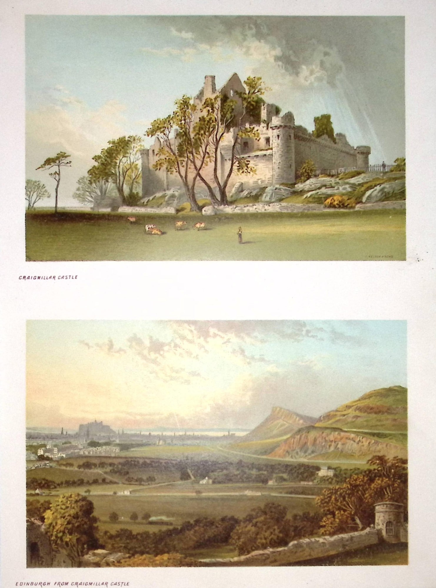 Scotland View of Edinburgh From Craigmillar Castle Antique Print-9a: Title: Scotland View of Edinburgh From Craigmillar Castle Antique Print-9a Description: This Antique Illustration Has Been Removed from an First Edition of. Souvenir Of Scotland. Cit