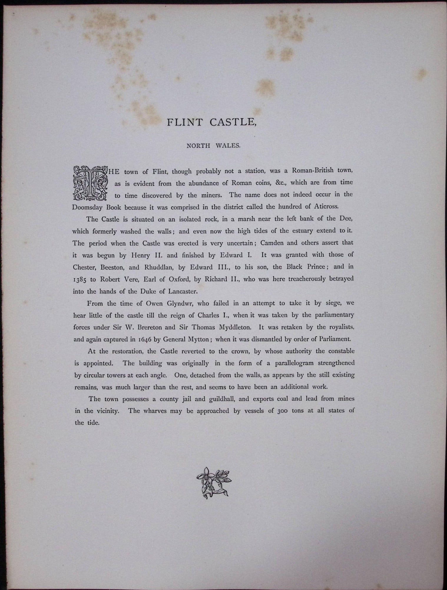 J.M.W Turner Rare “Flint Castle Wales” 1873 Picturesque Views in England-15 - 2