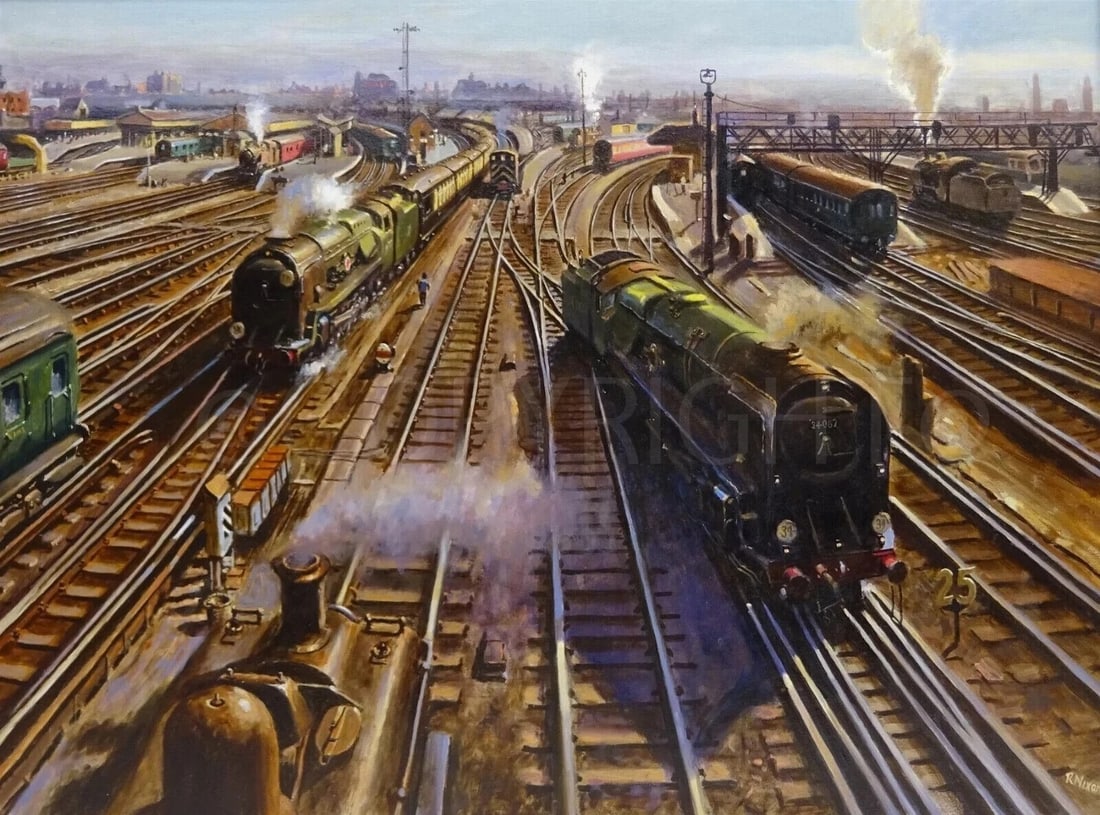 Clapham Junction The Twilight Of The Steam Train Metal Wall Art: Title: Clapham Junction The Twilight Of The Steam Train Metal Wall Art Description: ★ Approx Size 12” x 8” (Inches) 300 x 200 (mm). ★ Our Metal Art Design Comes with Rounded