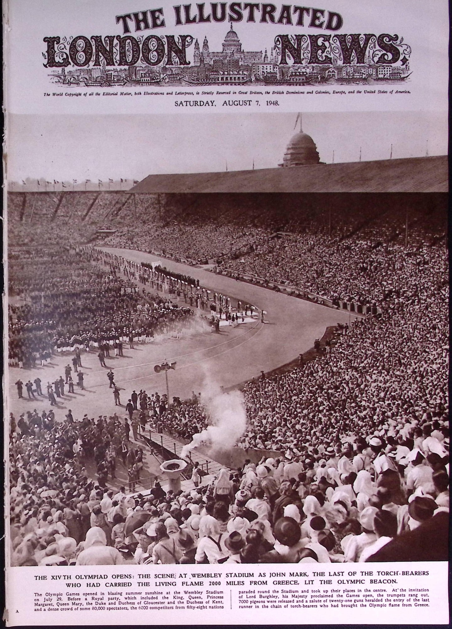 The Opening Ceremony of The London Olympic Games Original 78 Years-Old Newspaper.: Title: The Opening Ceremony of The London Olympic Games Original 78 Years-Old Newspaper. Description: The Opening Ceremony of The London Olympic Games Original 78 Years-Old Newspaper. Complete