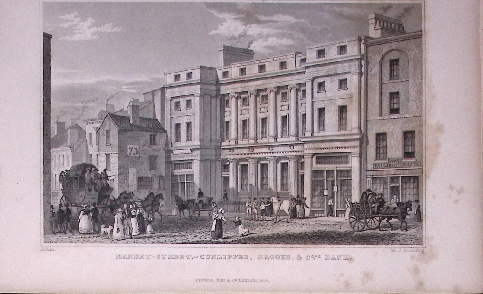 Market Street Manchester Antique 195 Years-Old Steel-Engraving-30: Title: Market Street Manchester Antique 195 Years-Old Steel-Engraving-30 Description: This Antique Steel Engraving Was Removed from a 195-Year-Old Edition of. Lancashire Illustrated in a Series of