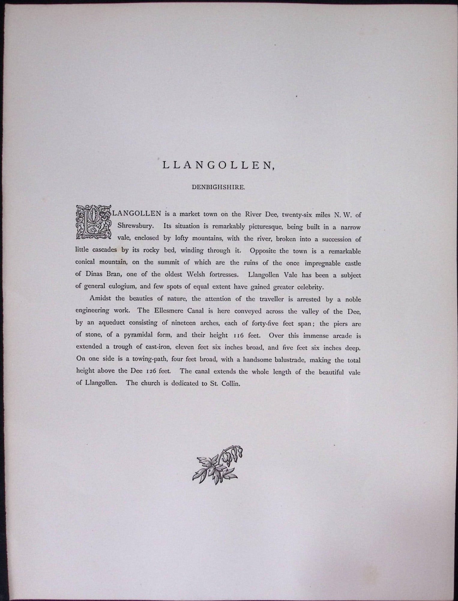 J.M.W Turner Rare “Llangollen Wales” 1873 Picturesque Views in England-51 - 2