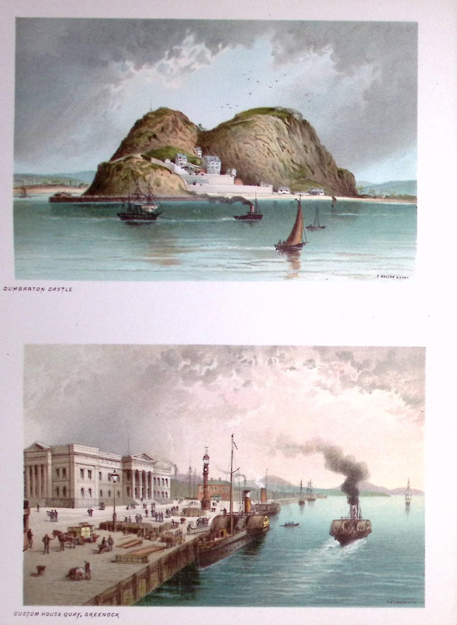Scotland Greenock Custom House & Dumbarton 1889 Antique Print-14: Title: Scotland Greenock Custom House & Dumbarton 1889 Antique Print-14 Description: This Antique Illustration Has Been Removed from an First Edition of. Souvenir Of Scotland. Ci