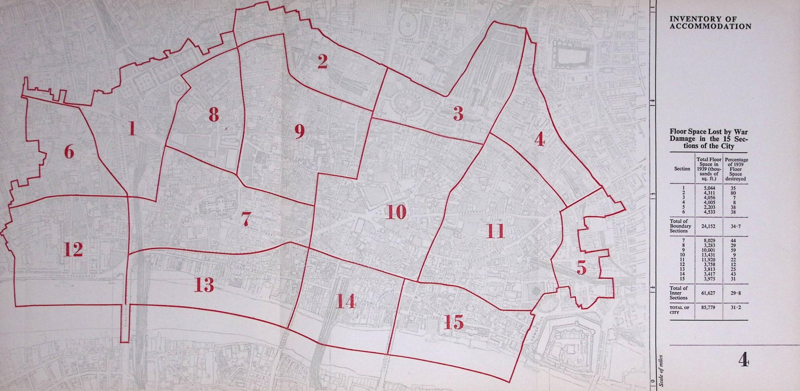 The City of London Proposed Reconstruction Development Plans After World War 2 Damage-13: Title: The City of London Proposed Reconstruction Development Plans After World War 2 Damage-13 Description: This Folded Large Plan for the New London, After the Damaged Caused During the Blitz WW2