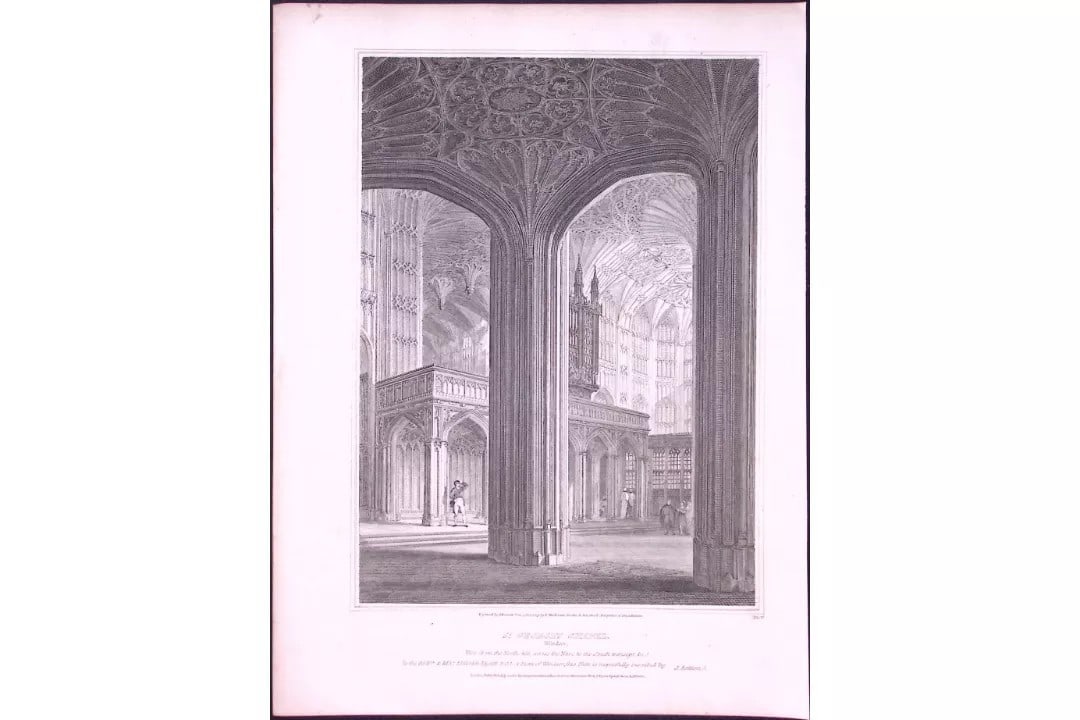 St Georges Chapel Windsor 190 Years-Old Rare John Britton Antique Steel Engraving-146: Title: St Georges Chapel Windsor 190 Years-Old Rare John Britton Antique Steel Engraving-146 Description: This 191 Years-Old Steel Engraved Plate Has Been Removed from an Antique Edition of. John