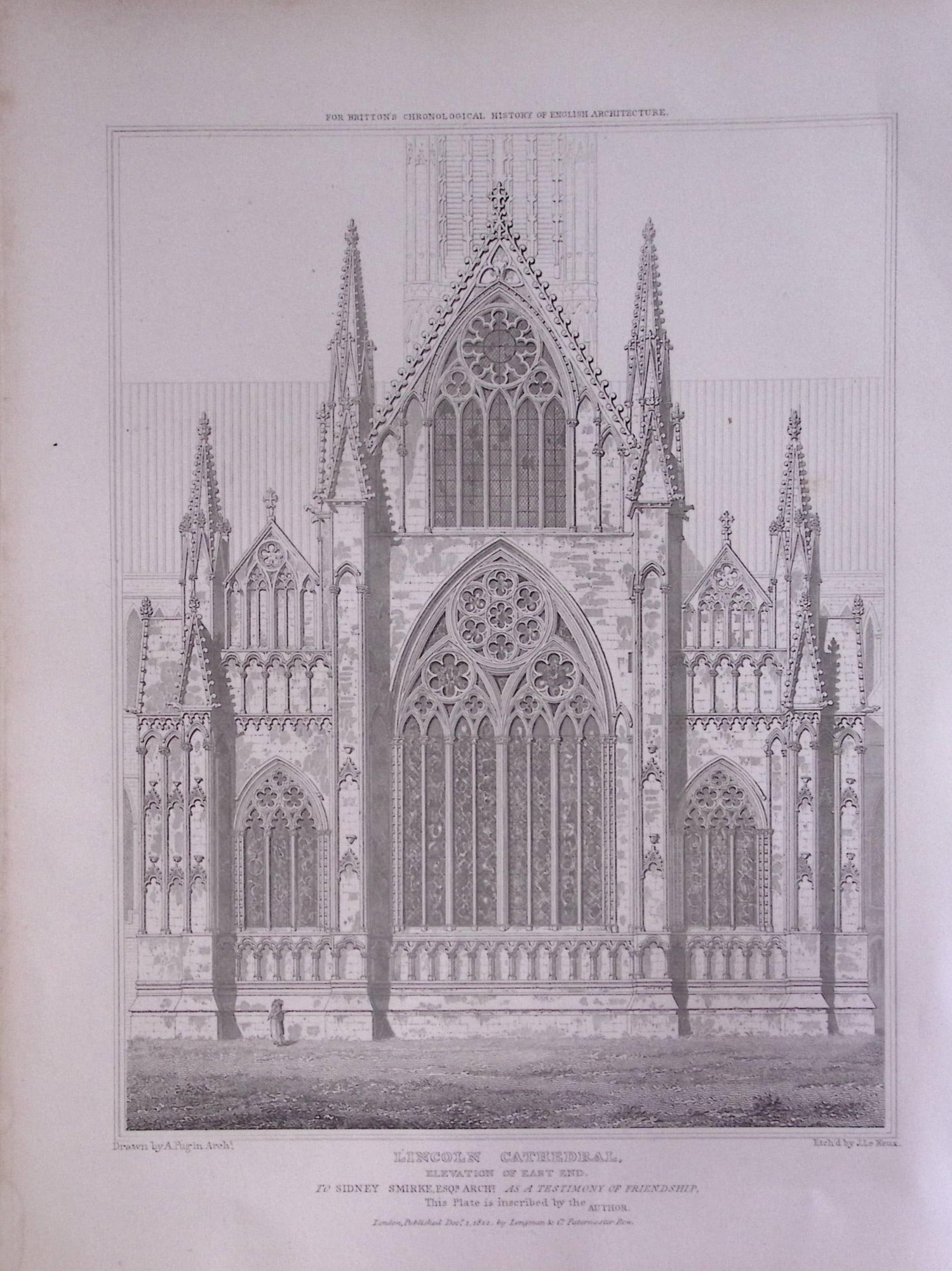 Lincoln Cathedral 190 Years-Old John Britton Antique Steel Engraving-225: Title: Lincoln Cathedral 190 Years-Old John Britton Antique Steel Engraving-225 Description: This 191 Years-Old Steel Gilt-Edged Engraved Plate Has Been Removed from an Antique Edition of. John