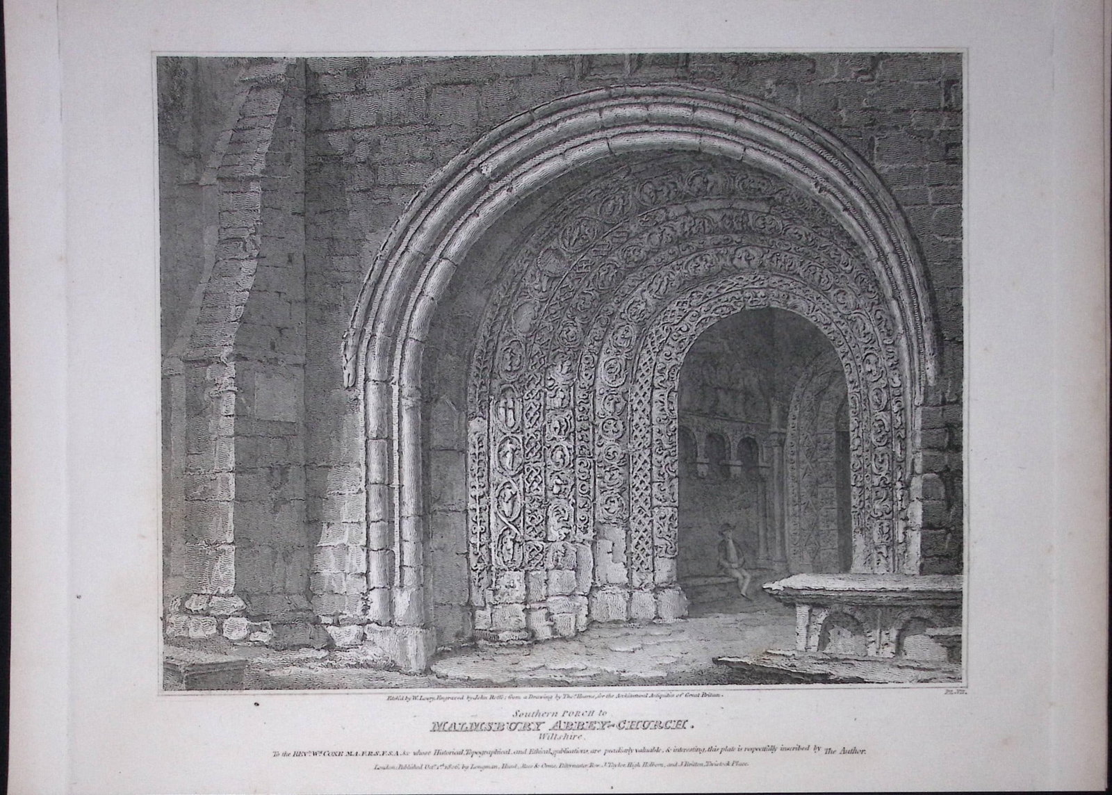 Malmsbury Church-Wiltshire 190 Years-Old Rare John Britton Antique Steel Engraving-49: Title: Malmsbury Church-Wiltshire 190 Years-Old Rare John Britton Antique Steel Engraving-49 Description: This 191 Years-Old Steel Gilt-Edged Engraved Plate Has Been Removed from an Antique Edition