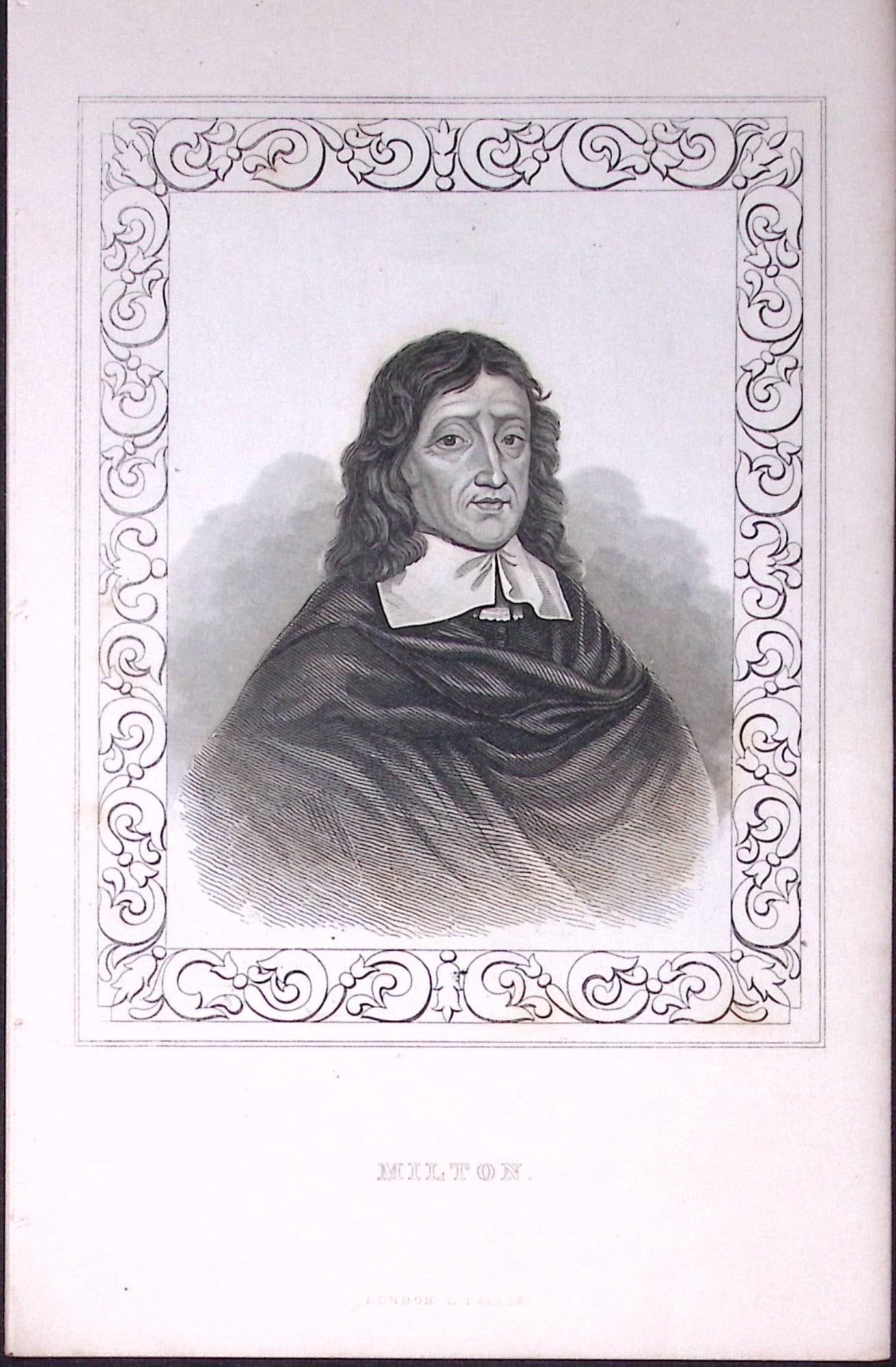 John Milton Portrait Antique 180 Years-Old Copper Plate Print-109: Title: John Milton Portrait Antique 180 Years-Old Copper Plate Print-109 Description: This Antique Copper Plate Engraving Has Been Removed from an Antique Edition of. Thomas Dugdale Curiosities