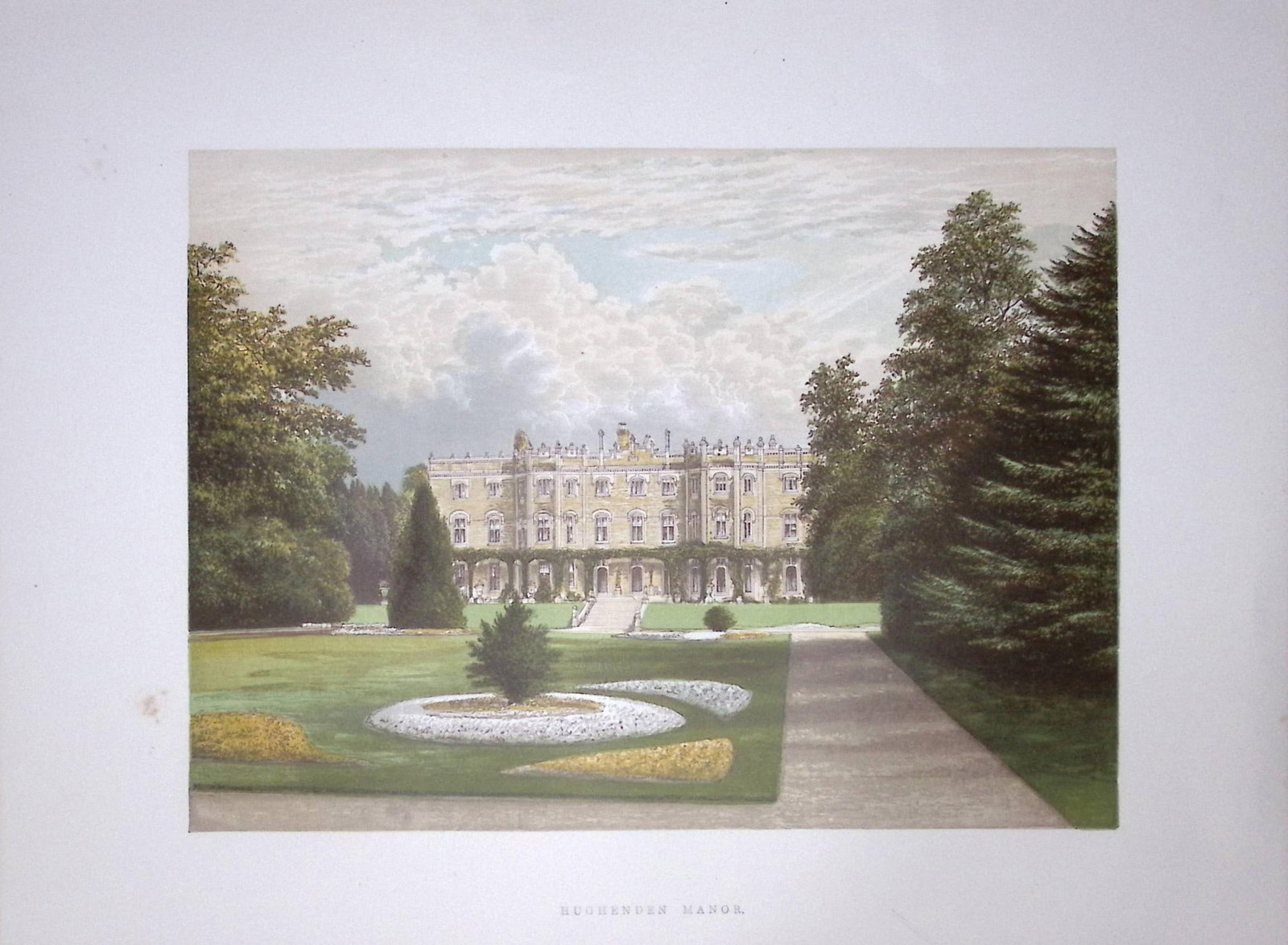 Hughenden Manor Bucks 160 Years-Old Gilt-Edge Coloured Antique Book Plate-17: Title: Hughenden Manor Bucks 160 Years-Old Gilt-Edge Coloured Antique Book Plate-17 Description: This Stunning Gilt-Edged Colour Plate illustrated by Alexander Francis Lydon and Coloured By.