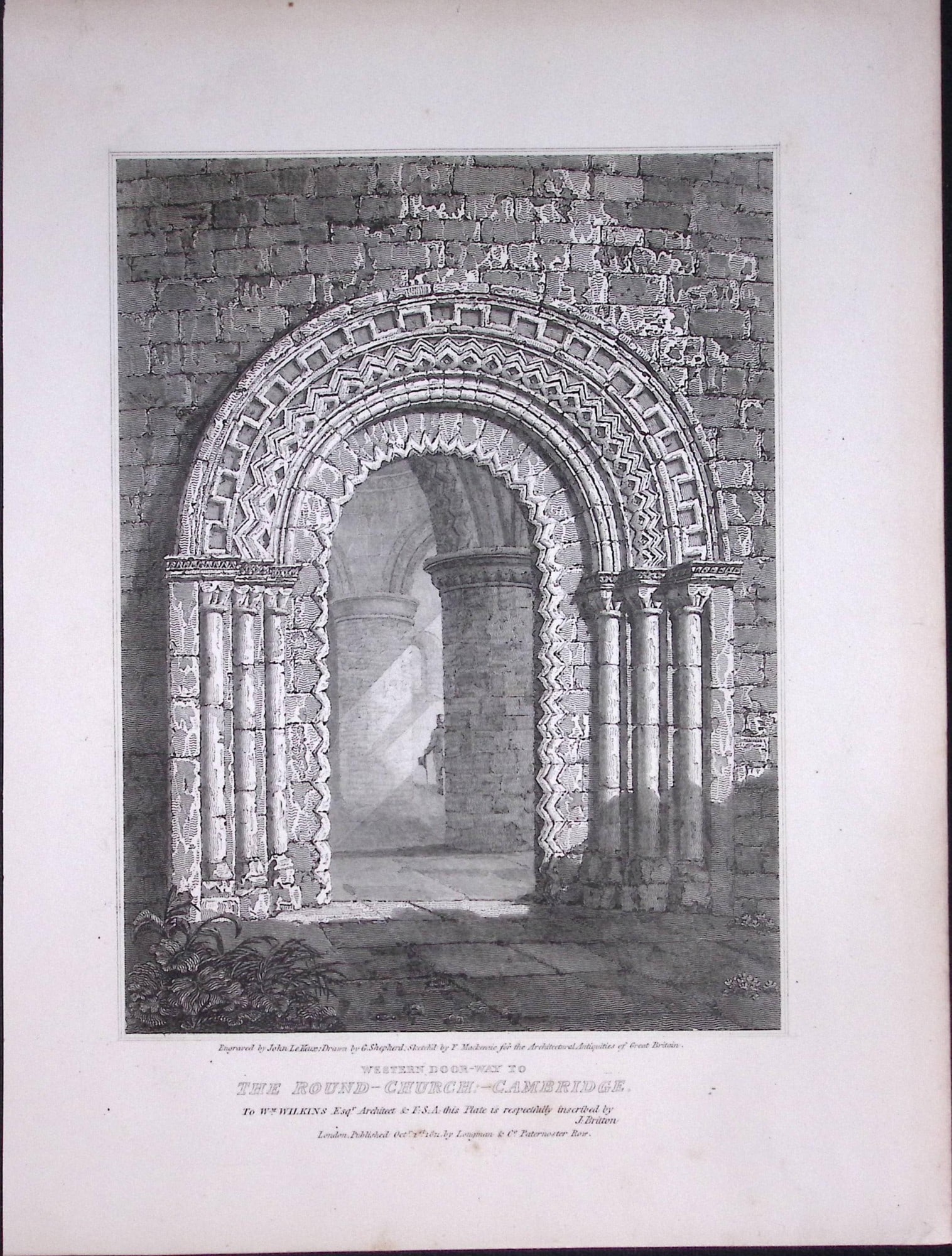The Round Church Cambridge 190 Years-Old John Britton Antique Steel Engraving-187: Title: The Round Church Cambridge 190 Years-Old John Britton Antique Steel Engraving-187 Description: This 191 Years-Old Steel Engraved Plate Has Been Removed from an Antique Edition of. John Britton