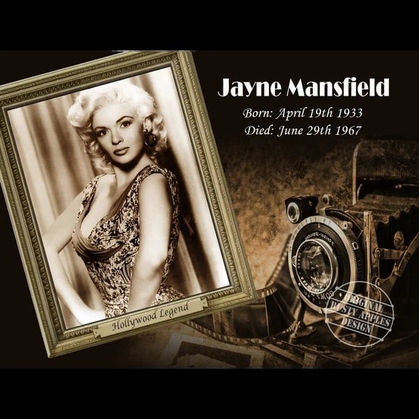 Vintage Actresses Golden Age Of Hollywood Jayne Mansfield Metal Wall Art: Title: Vintage Actresses Golden Age Of Hollywood Jayne Mansfield Metal Wall Art Description: ★ Approx Size 8” x 6” (Inches) 200 x 150 (mm). ★ Our Metal Art Design Comes with