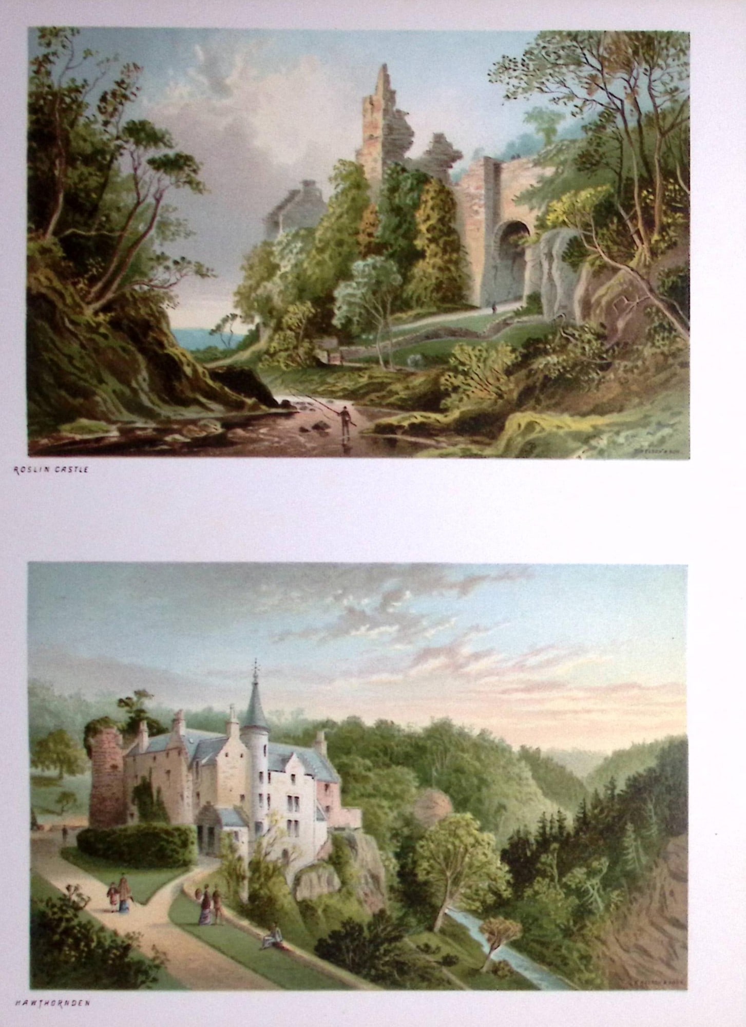 Scotland Roslin Castle & Hawthornden 1889 Antique Print-66: Title: Scotland Roslin Castle & Hawthornden 1889 Antique Print-66 Description: This Antique Illustration Has Been Removed from a First Edition of. Souvenir Of Scotland. Cities, Lakes