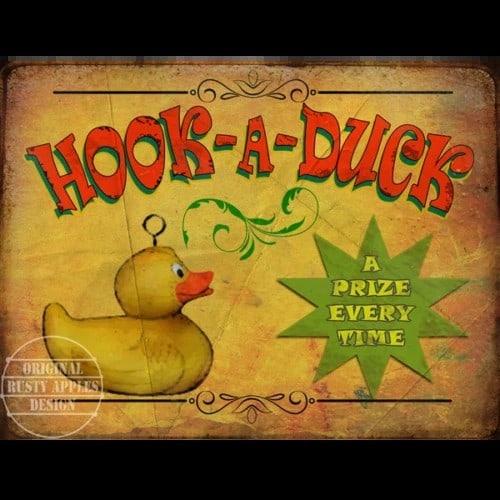 Hook A Duck Vintage Style Traditional Fairground Stalls & Rides Metal Wall Art: Title: Hook A Duck Vintage Style Traditional Fairground Stalls & Rides Metal Wall Art Description: ★ Approx Size 8” x 6” (Inches) 200 x 150 (mm). ★ Our Metal Art Design