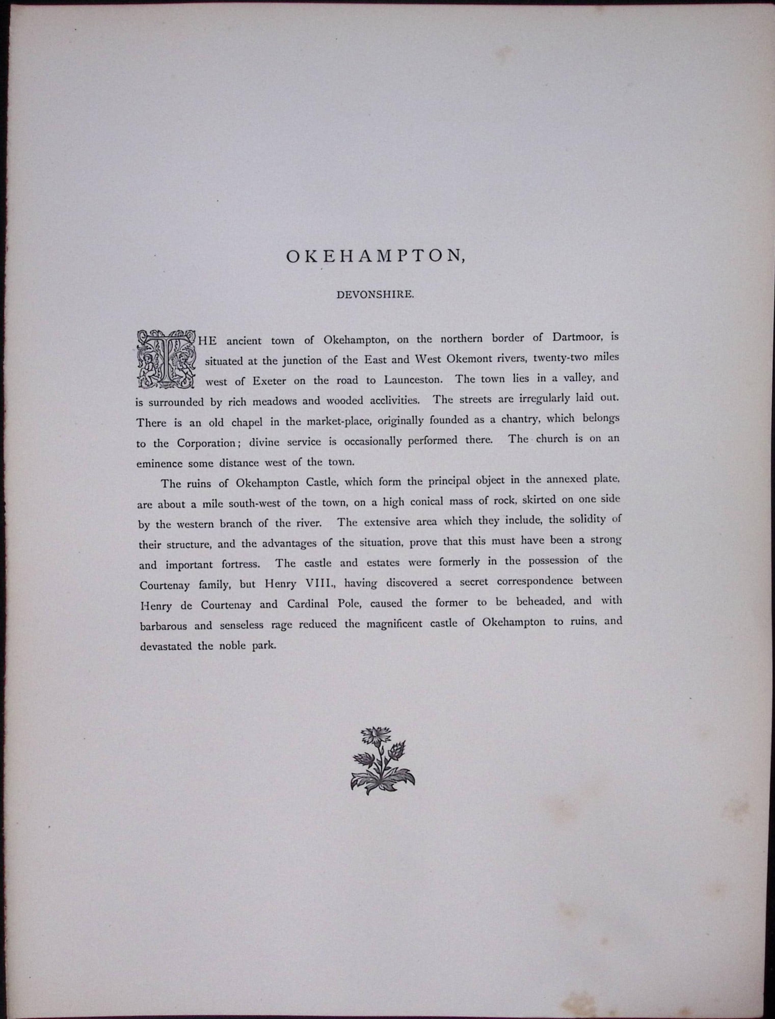 J.M.W Turner Rare “Okehampton Devonshire” 1873 Picturesque Views in England-22 - 2