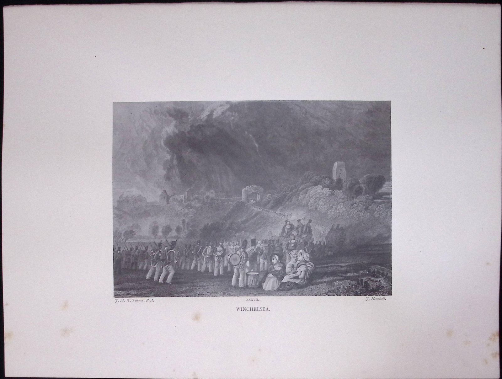 J.M.W Turner Rare “Winchelsea Sussex” 1873 Picturesque Views in England-77: Title: J.M.W Turner Rare “Winchelsea Sussex” 1873 Picturesque Views in England-77 Description: This Antique Print Was Removed from a 152 Years-Old Edition Of. J M W Turner's Picturesque