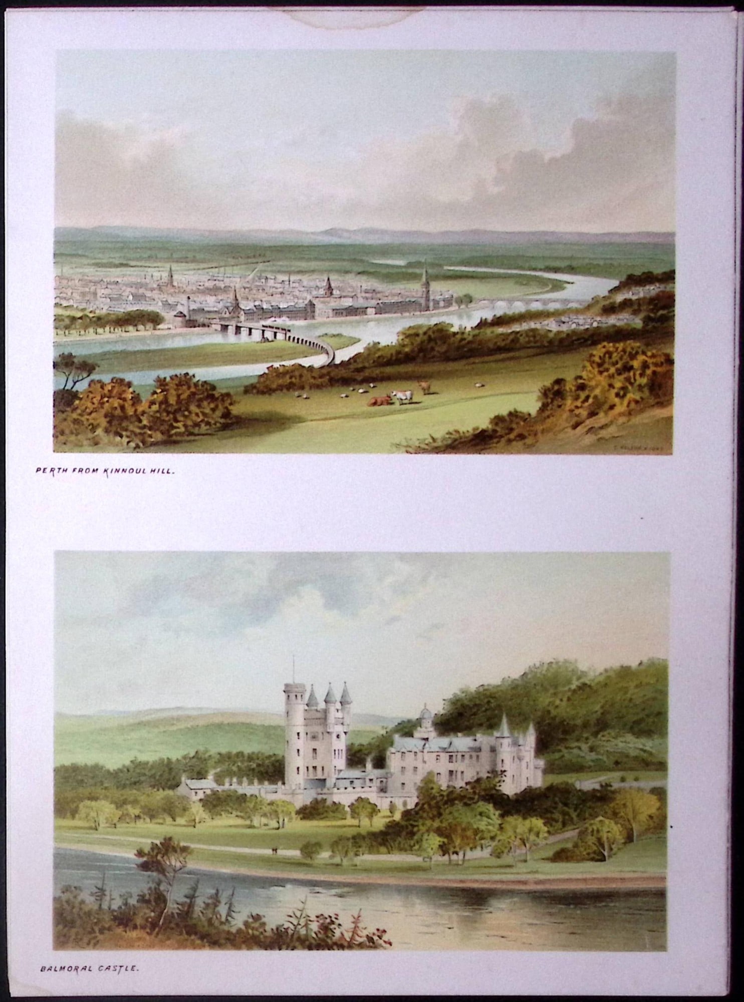 Scotland Balmoral Castle & a View of Perth View Antique Print-58: Title: Scotland Balmoral Castle & a View of Perth View Antique Print-58 Description: This Antique Illustration Has Been Removed from a First Edition of. Souvenir Of Scotland. Cities,