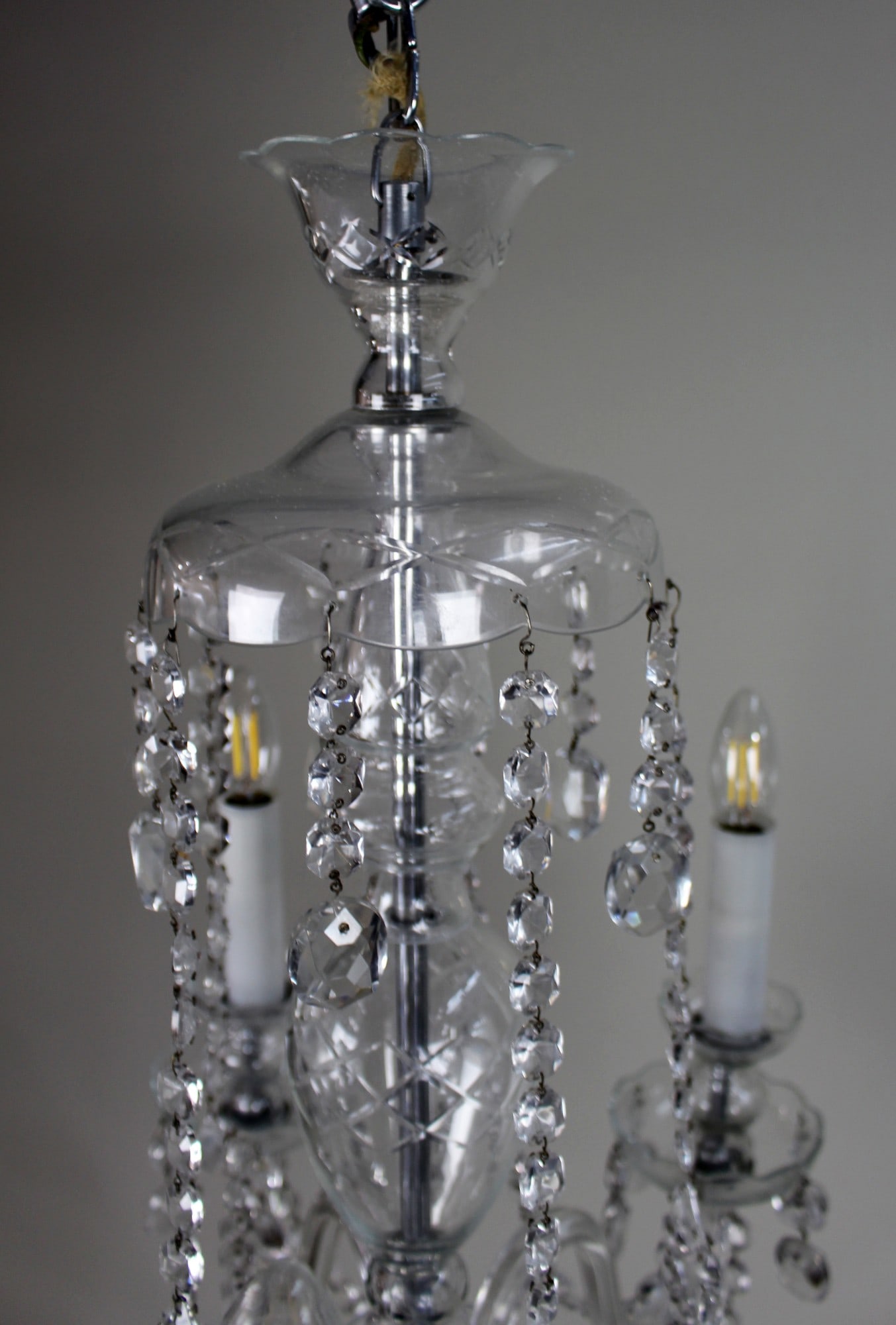 Fine Quality Dressed Crystal Vintage French 5 Arm Chandelier - 10