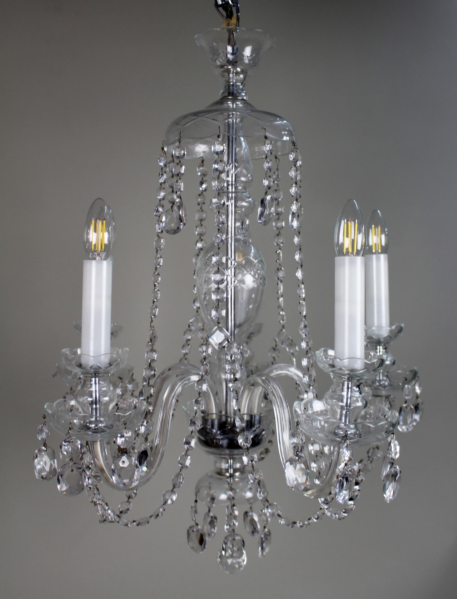 Fine Quality Dressed Crystal Vintage French 5 Arm Chandelier - 2