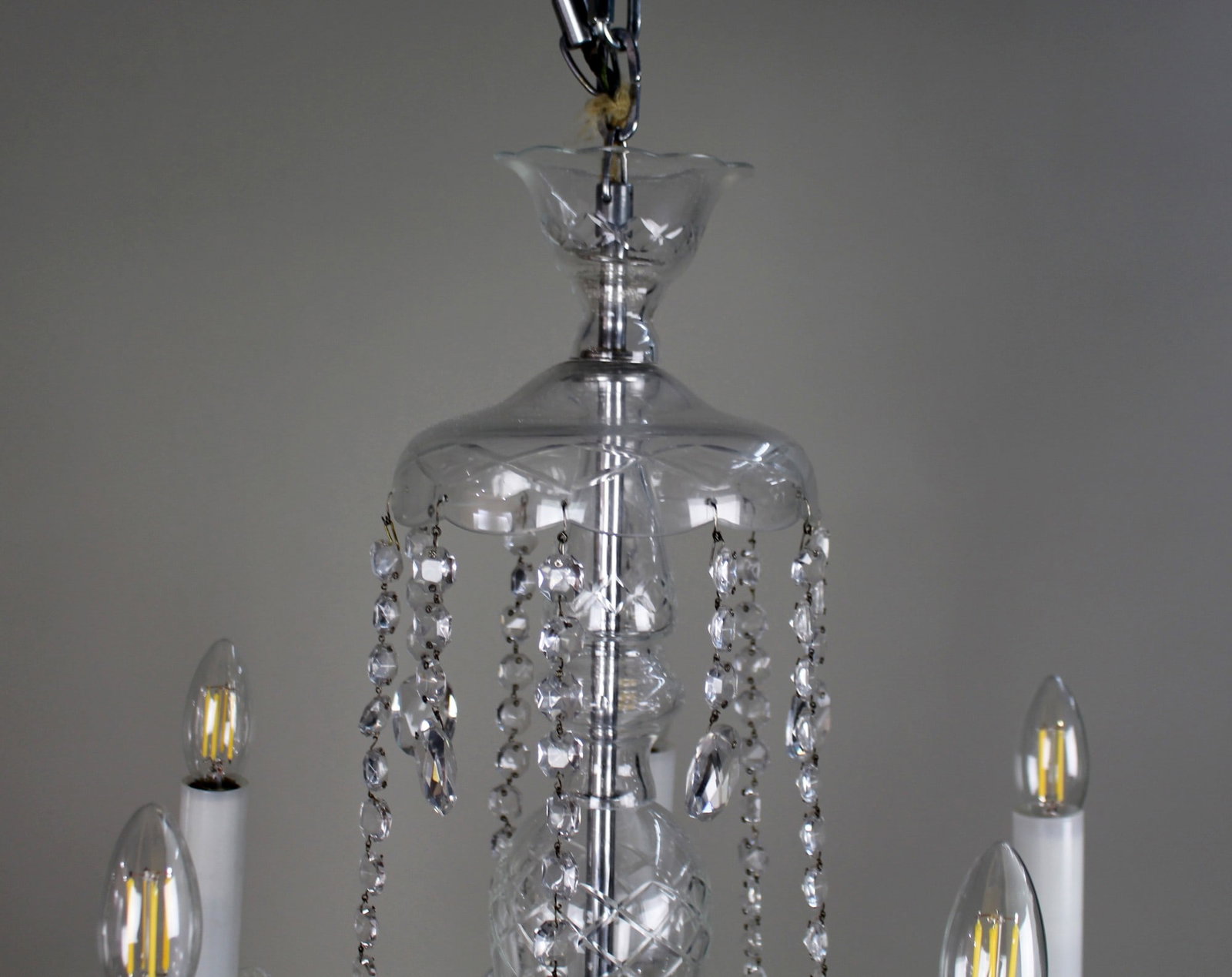 Fine Quality Dressed Crystal Vintage French 5 Arm Chandelier - 4
