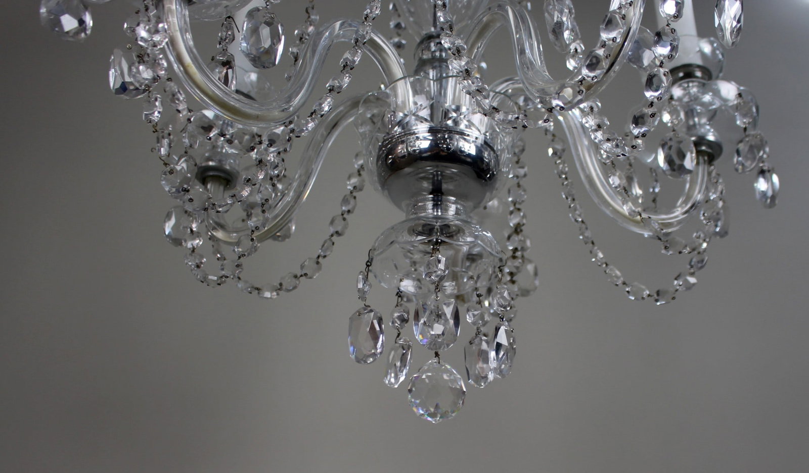 Fine Quality Dressed Crystal Vintage French 5 Arm Chandelier - 7