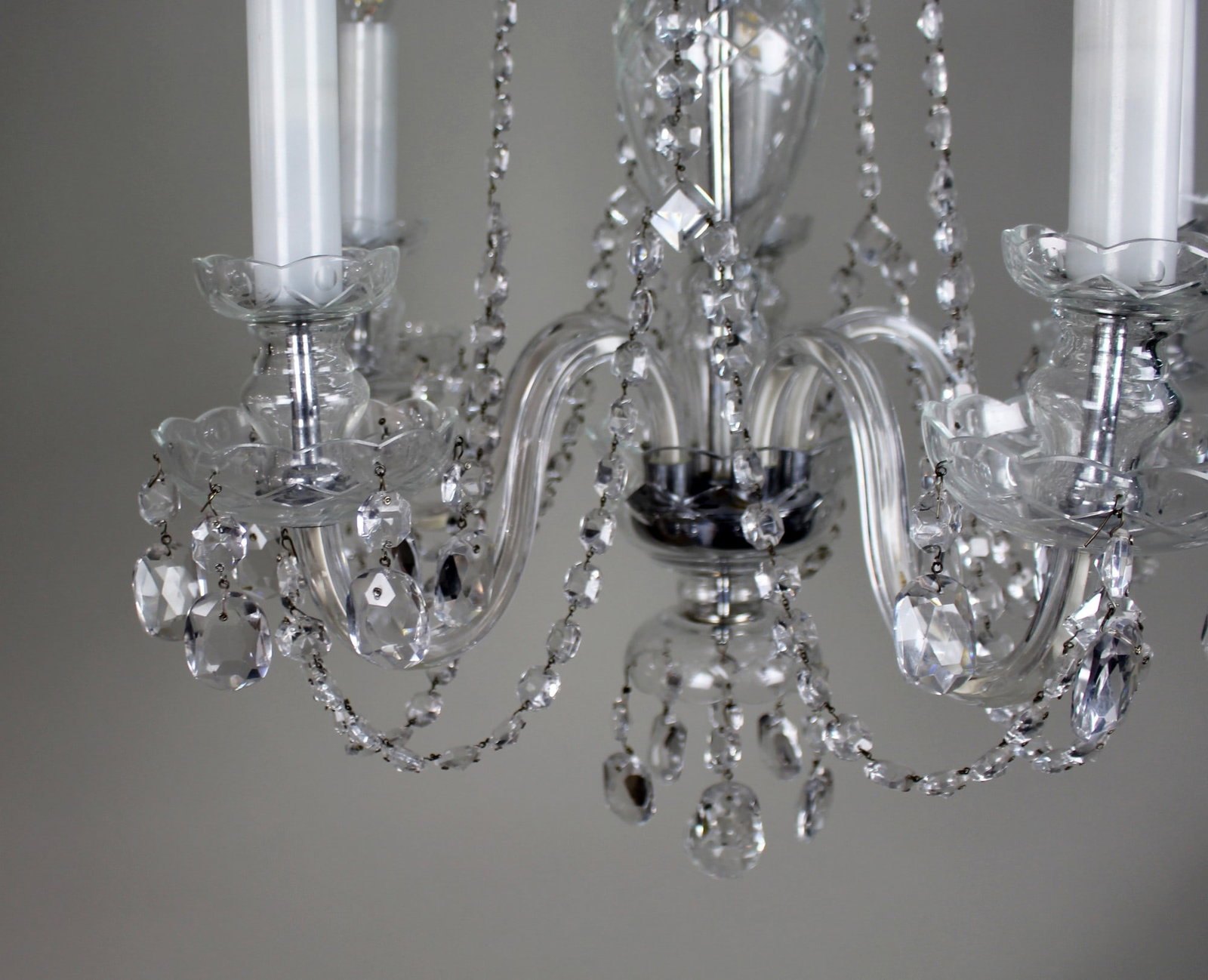 Fine Quality Dressed Crystal Vintage French 5 Arm Chandelier - 8