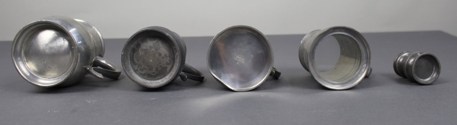 Collection of 5 Antique & Vintage Pewter Tankards - 3
