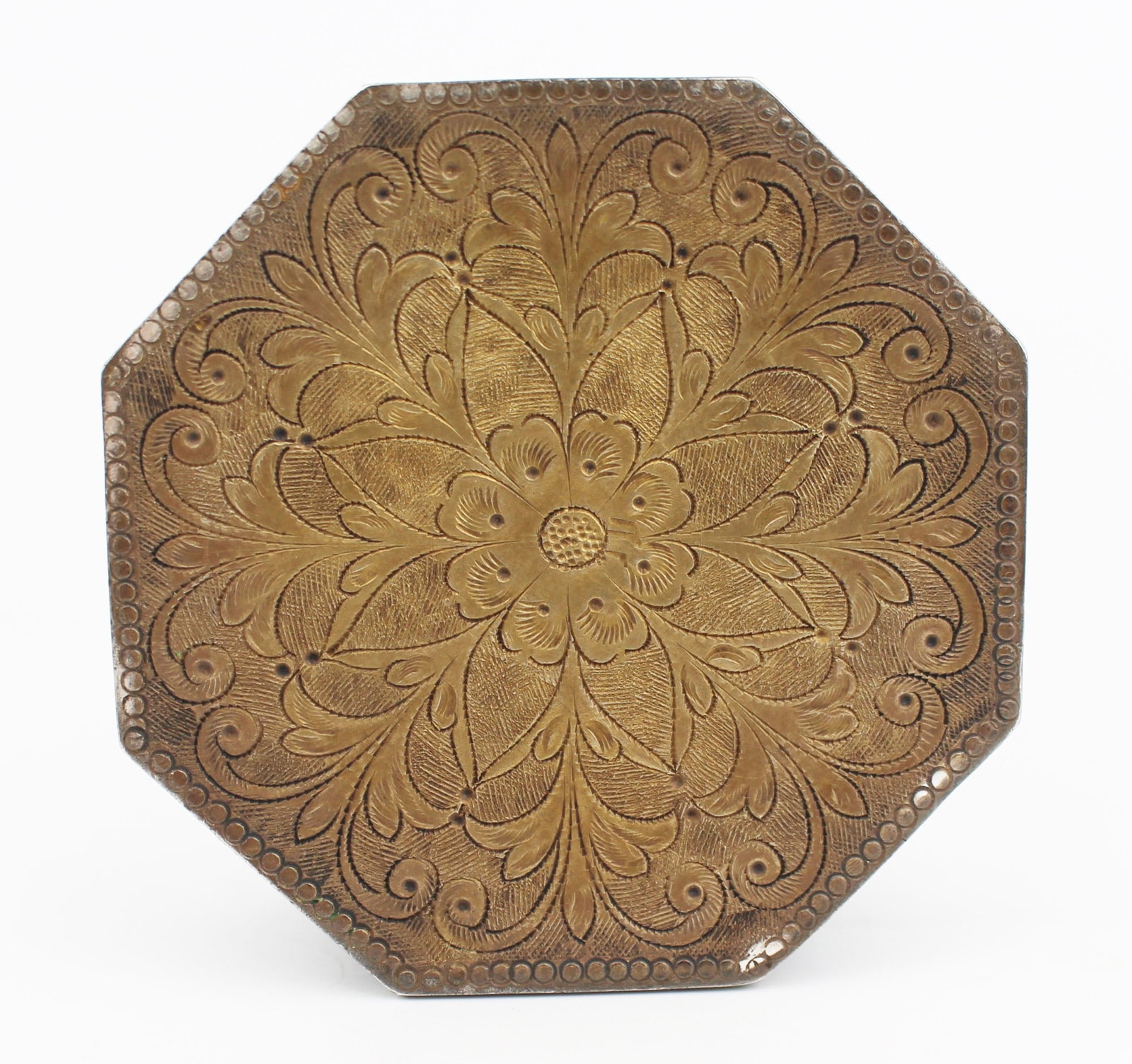 Antique Lucknow Silver Meenakari Octagonal Box, India, c.1890 - 4