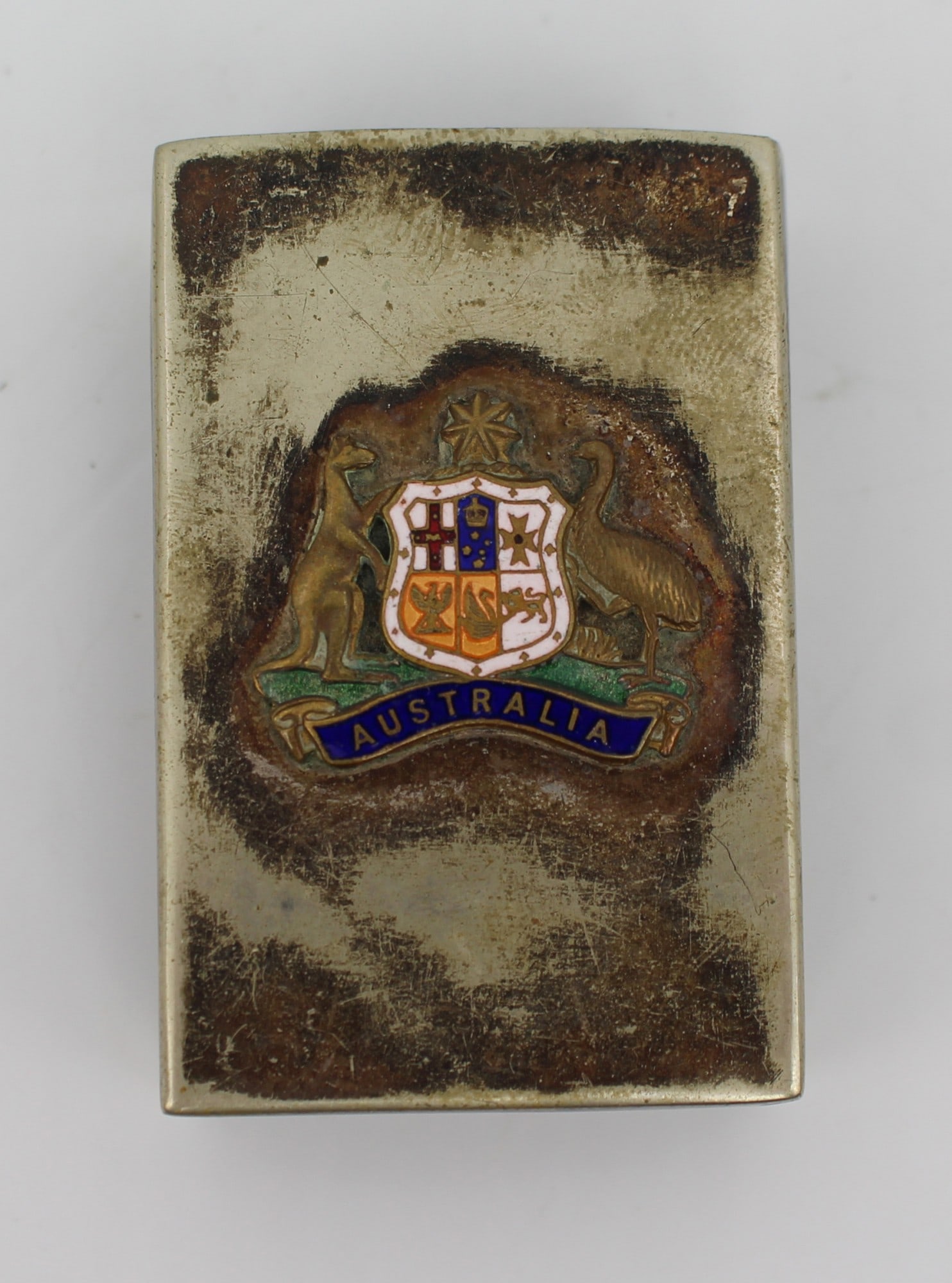 Enamel Australia Silver Plated Match Box Holder - 2