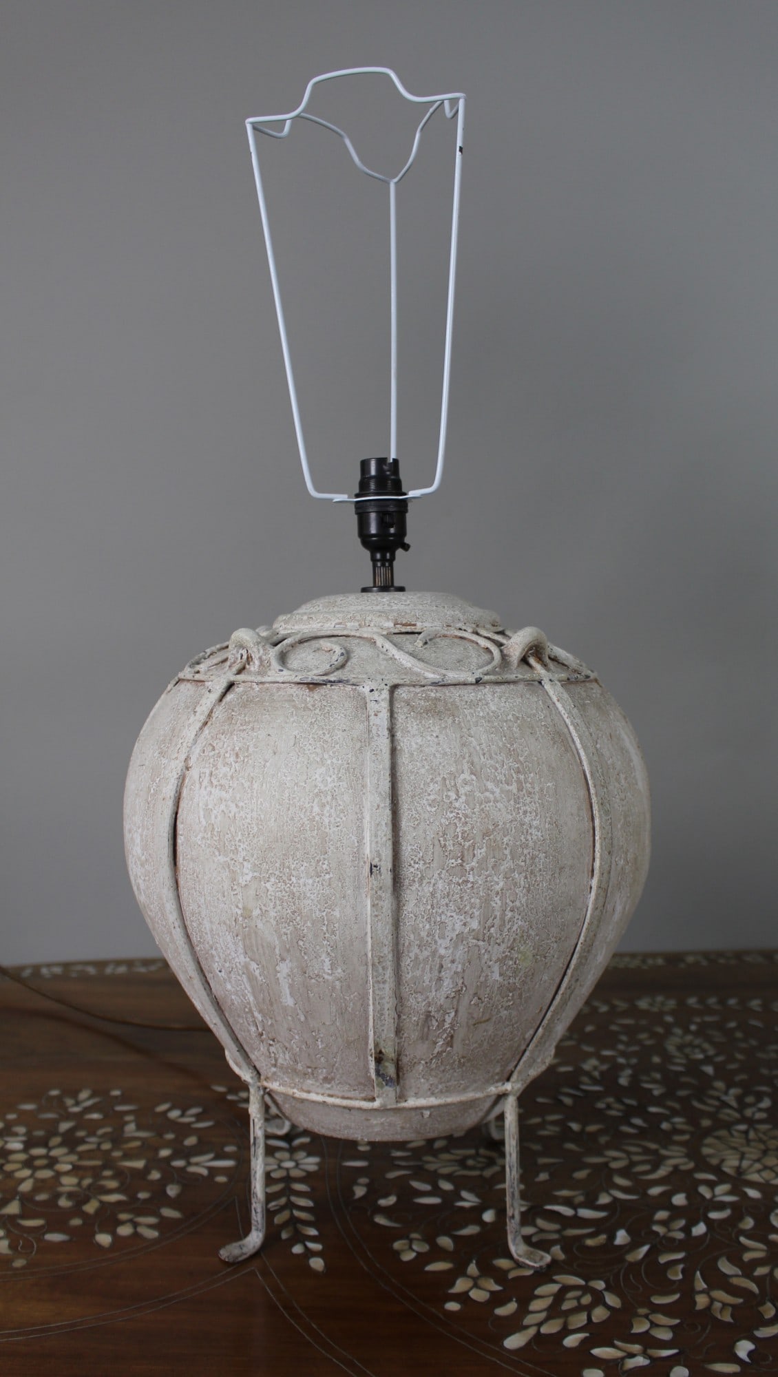 Pair of Large Decorative Faux Stone Table Lamps: Title: Pair of Large Decorative Faux Stone Table Lamps Description: Pair of Large Decorative Faux Stone Table Lamps A distinctive pair of large decorative table lamps, each with a sculptural cast