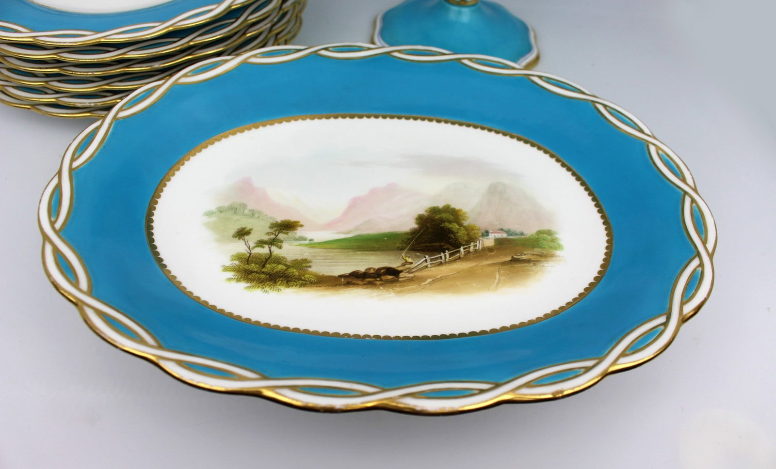 Antique Minton Victorian Porcelain Part Dessert Service - 3