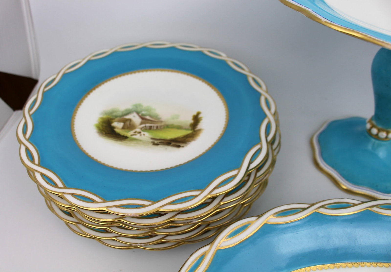 Antique Minton Victorian Porcelain Part Dessert Service - 5