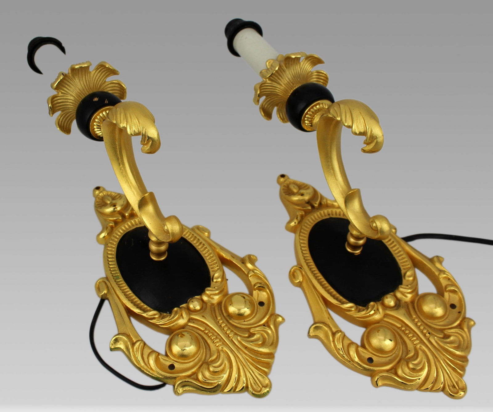 Pair of Vintage Italian Gilt Metal Wall Lights - 7