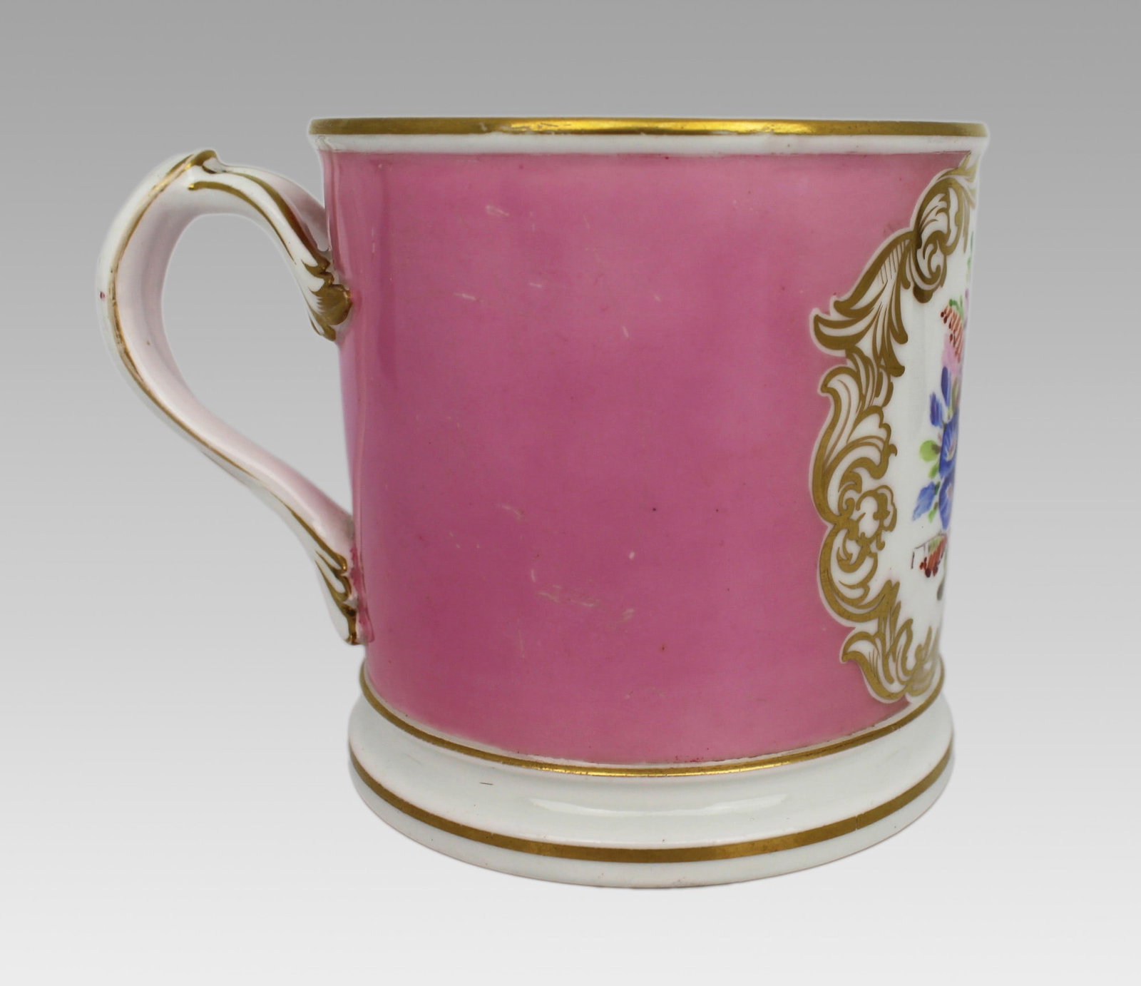 Mid-19th Century Grainger Worcester Porcelain Tankard – Rose Pompadour Ground - 6