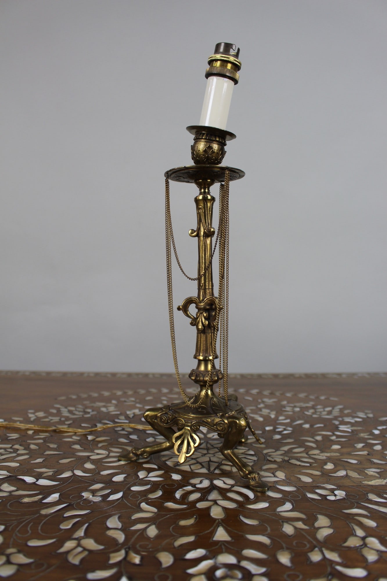 Vintage Gilt Brass Table Lamp – Neoclassical Revival, c.1930 (1 of 9)