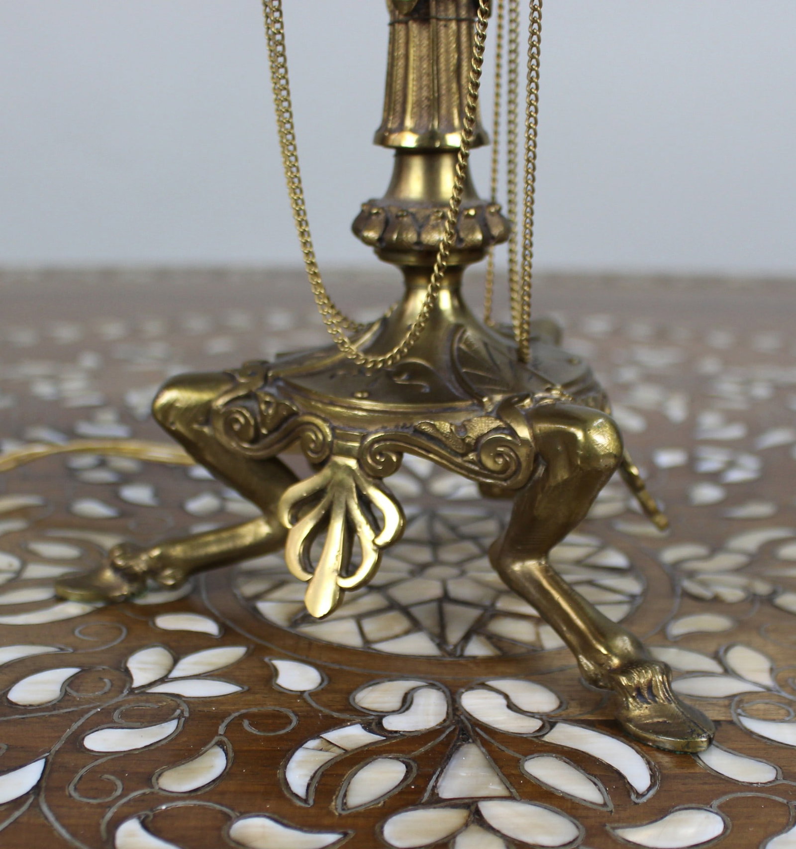 Vintage Gilt Brass Table Lamp – Neoclassical Revival, c.1930 - 5