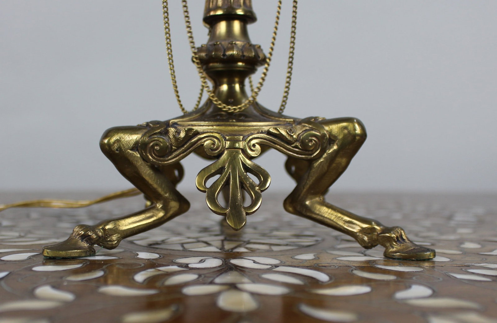 Vintage Gilt Brass Table Lamp – Neoclassical Revival, c.1930 - 7