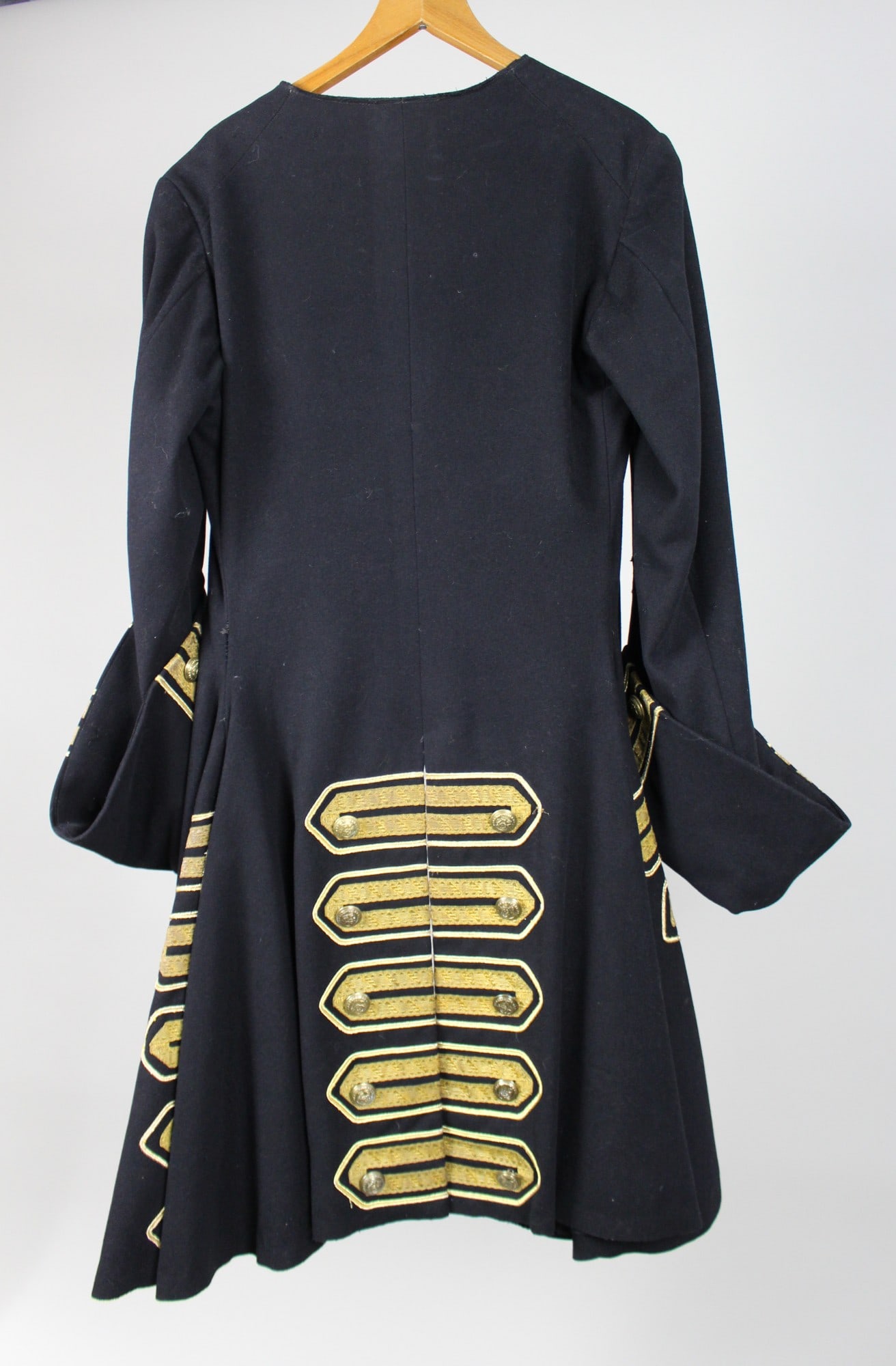 Decorative Vintage Ceremonial Wool Coat with Gold Braid Trim, 20th Century - 2