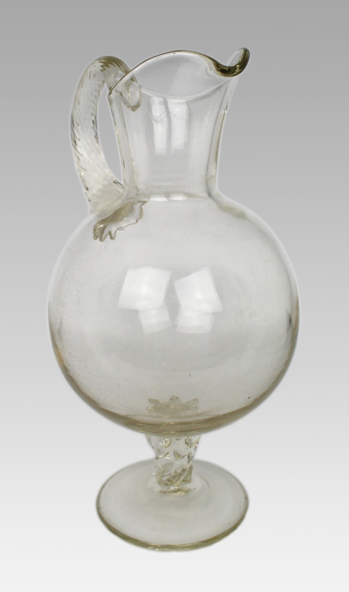 Late 19th Century Italian Hand-Blown Glass Footed Ewer - 2
