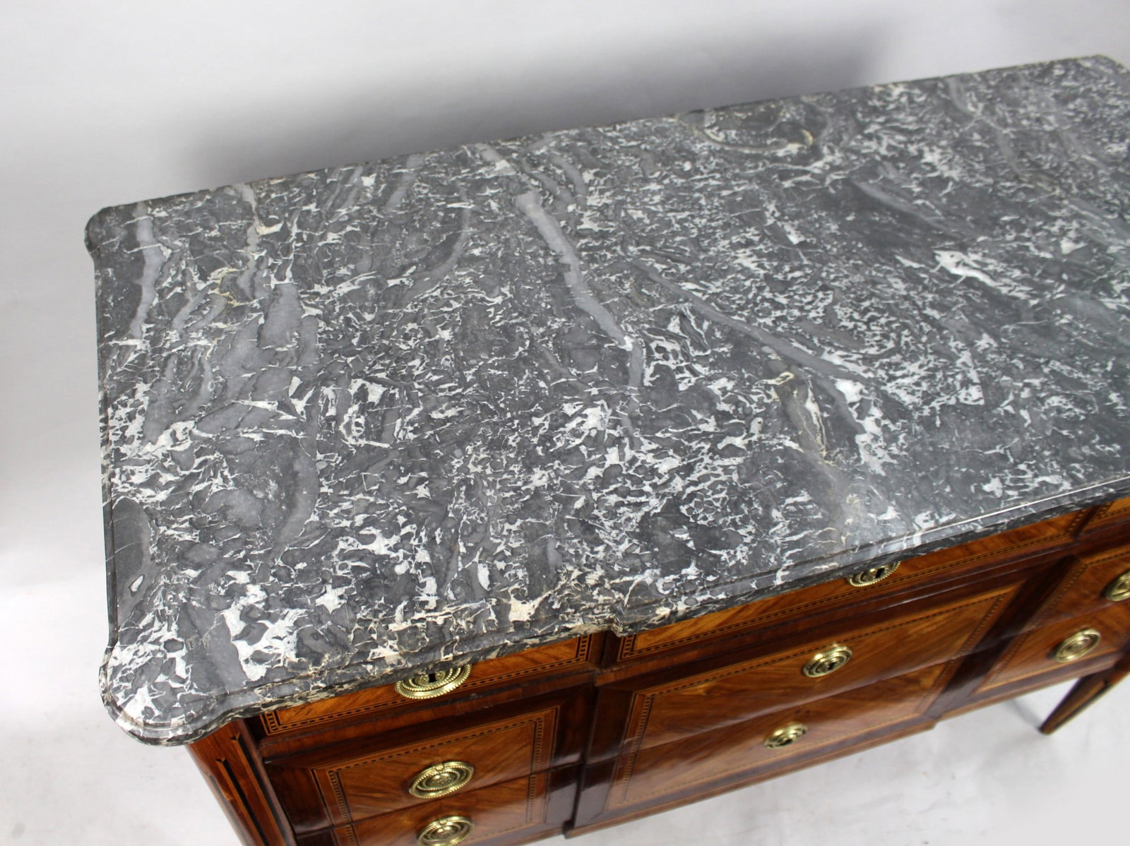 French Louis XVI Parquetry Commode with Marble Top c.1780 - 2