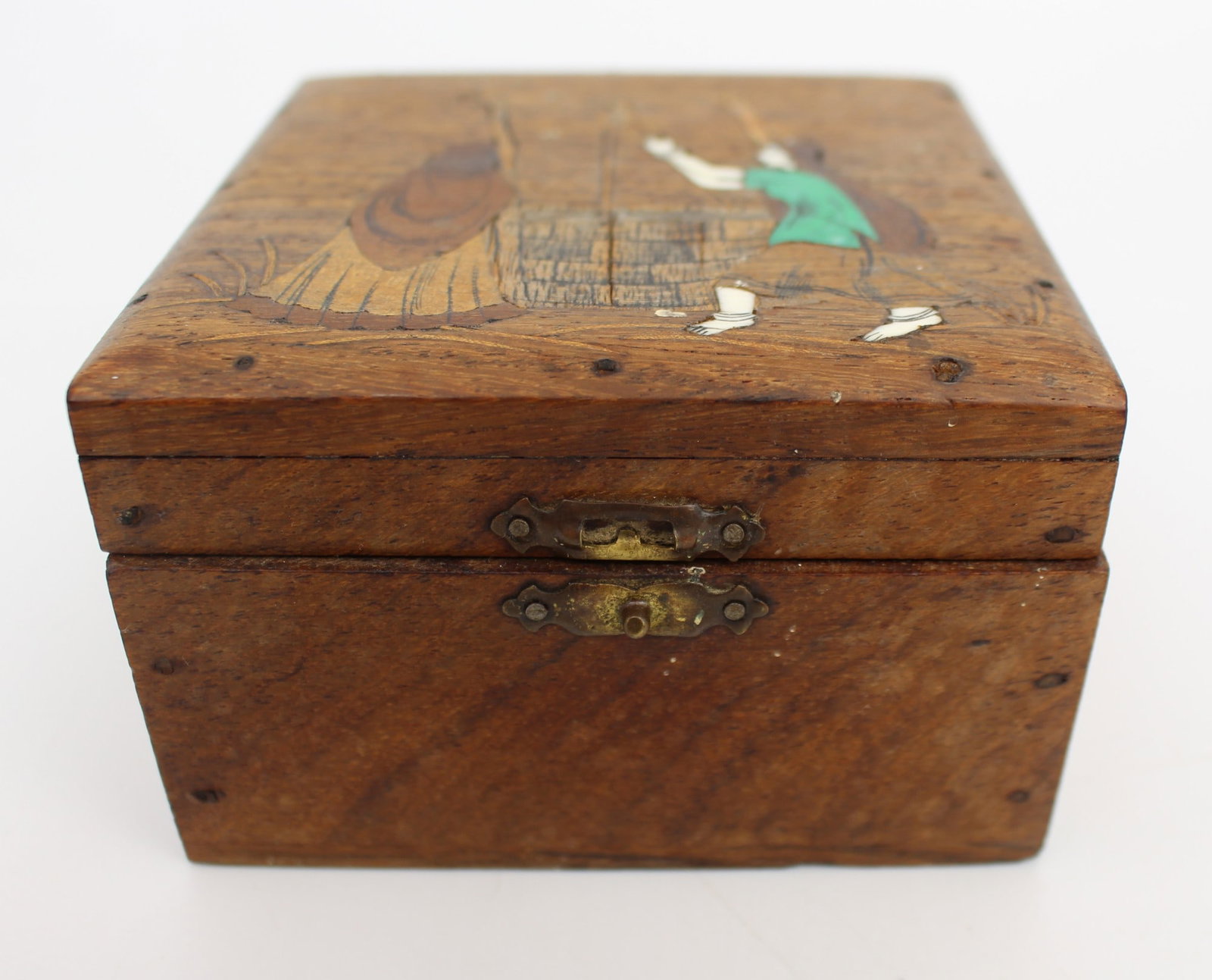 Small Inlaid Hardwood Box – Possibly Anglo-Indian, 19th or Early 20th Century: Title: Small Inlaid Hardwood Box – Possibly Anglo-Indian, 19th or Early 20th Century Description: Small Inlaid Hardwood Box – Possibly Anglo-Indian, 19th or Early 20th Century A small