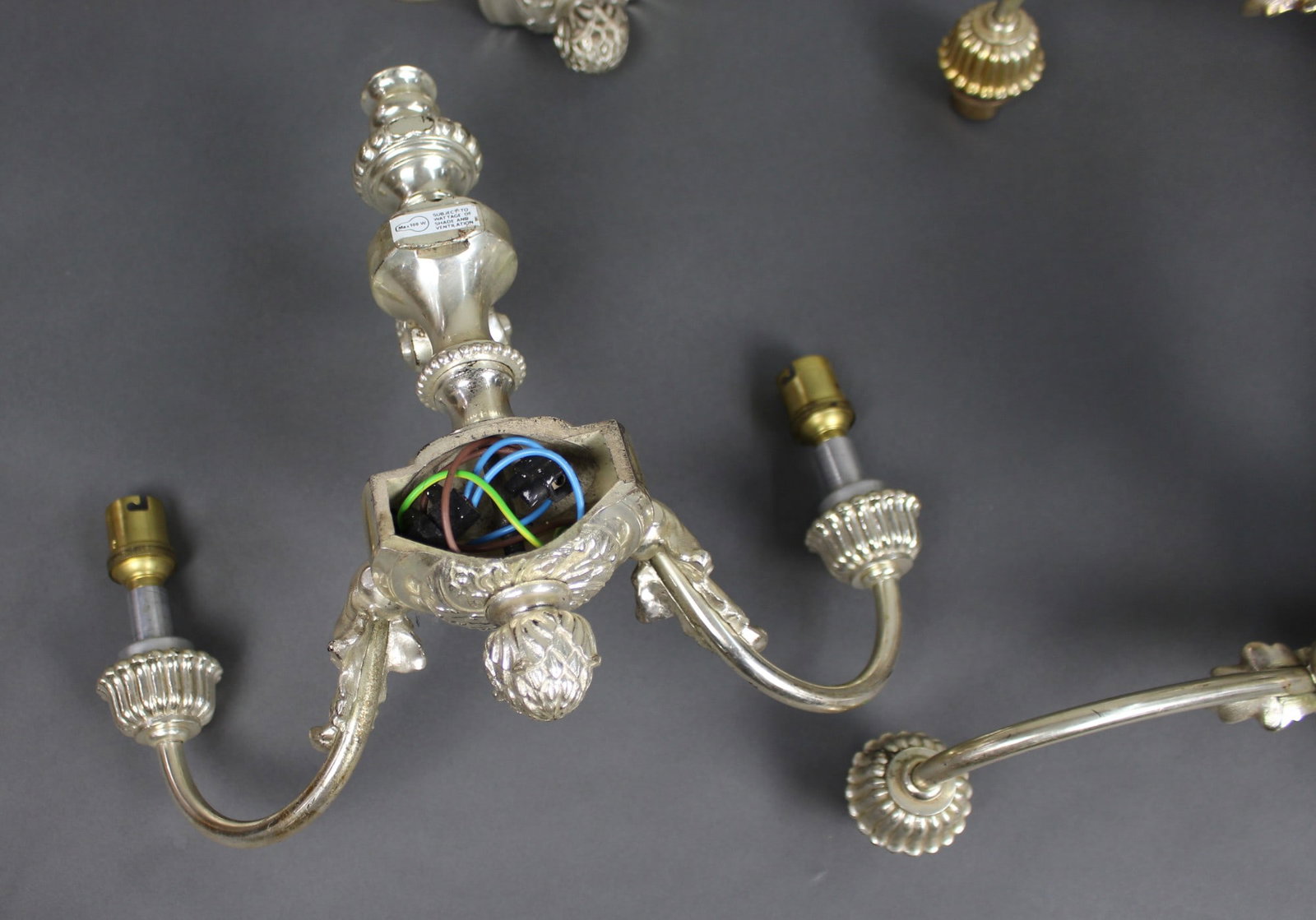 Vintage Silvered Cherub Chandeliers & Wall Lights - 4