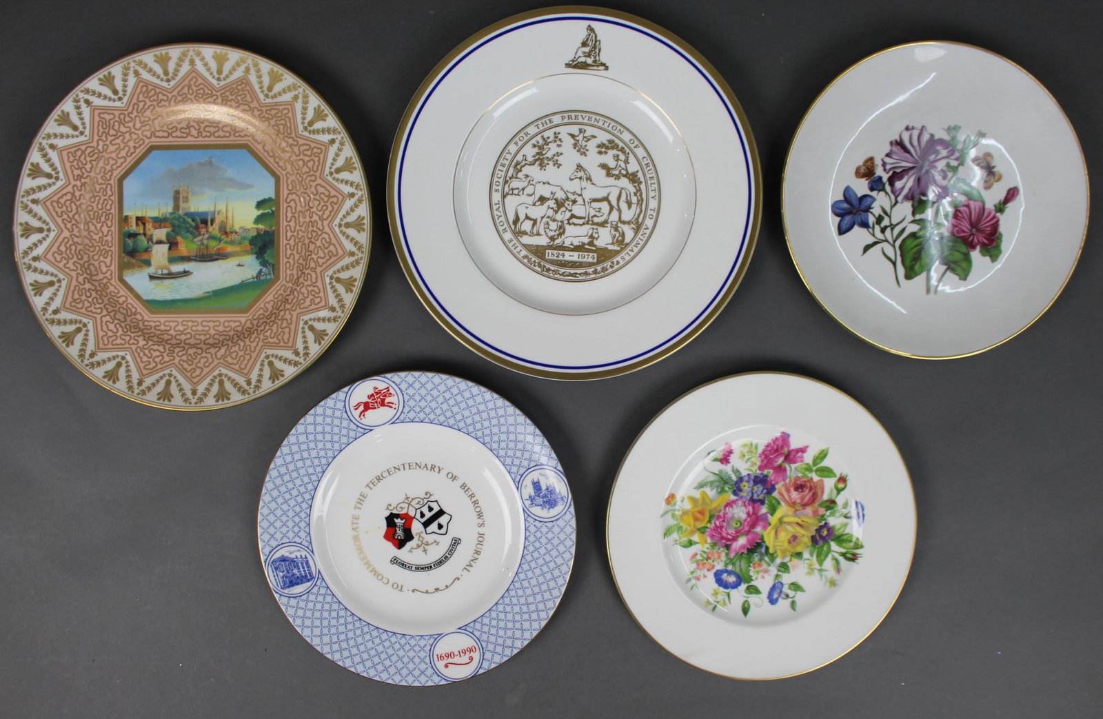 Collection of 5 Royal Worcester Cabinet Plates (1 of 1)