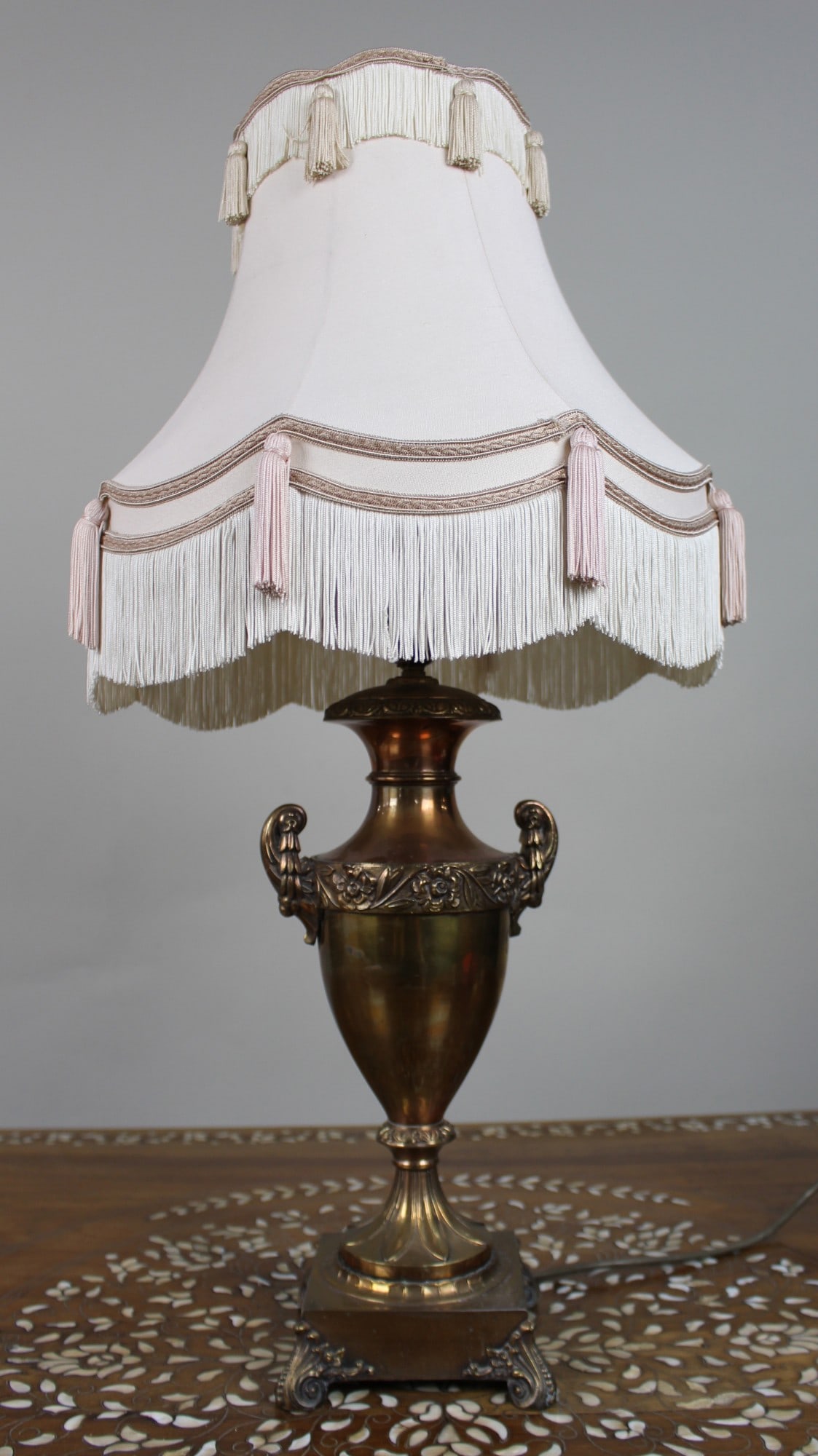 Large Vintage Bronze Table Lamp with Ornate Urn Base (1 of 7)