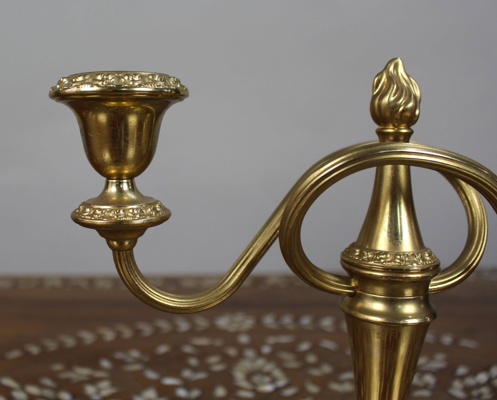 Vintage Gold-Plated Twin-Branch Candelabra - 4