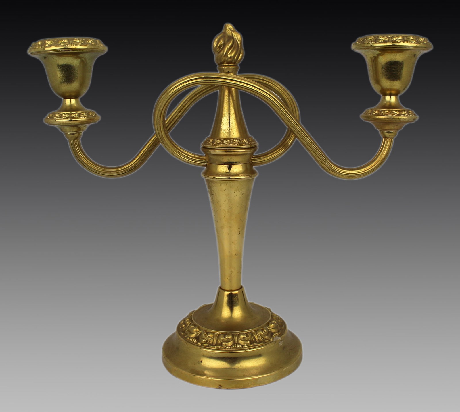 Vintage Gold-Plated Twin-Branch Candelabra - 7