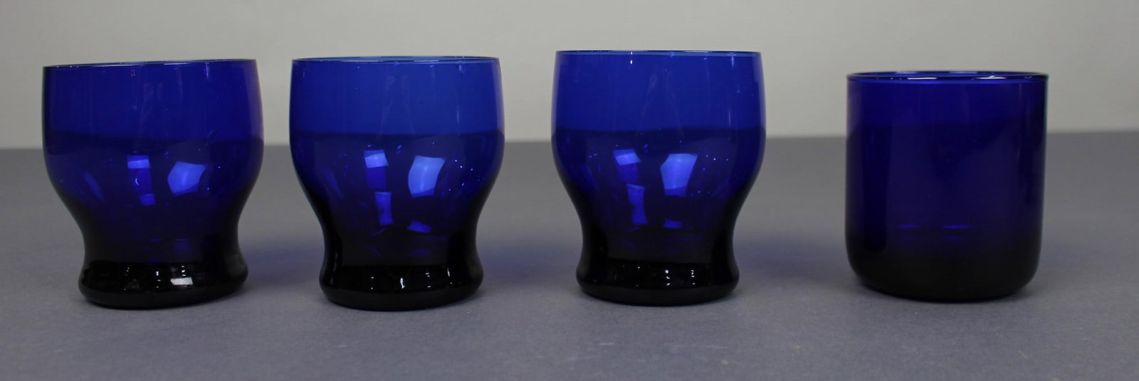 Collection of 4 Vintage Cobalt Blue Goblets (1 of 1)