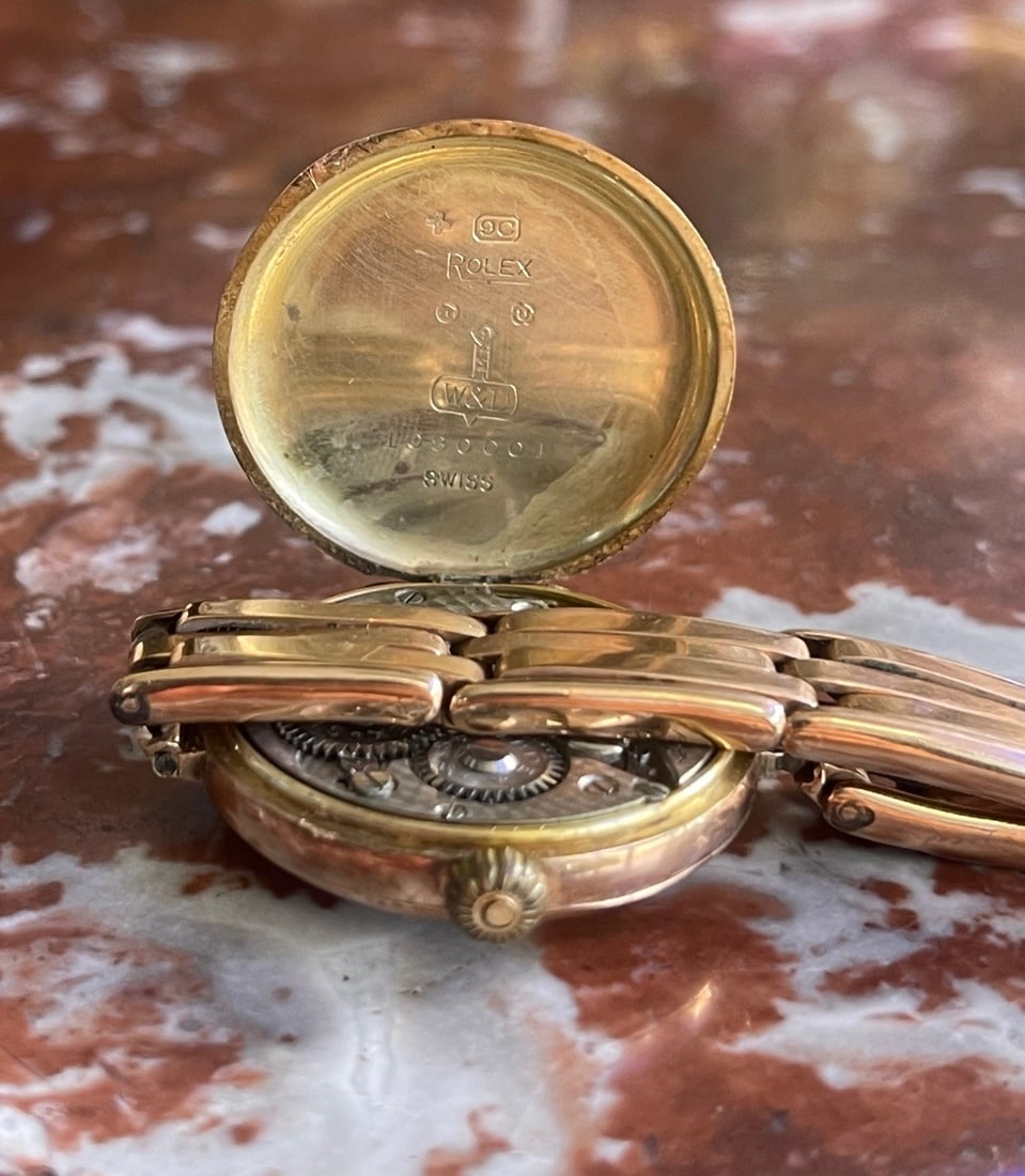 Early Rolex Wilsdorf & Davis 9ct Gold Bracelet Wristwatch, c.1919 - 2