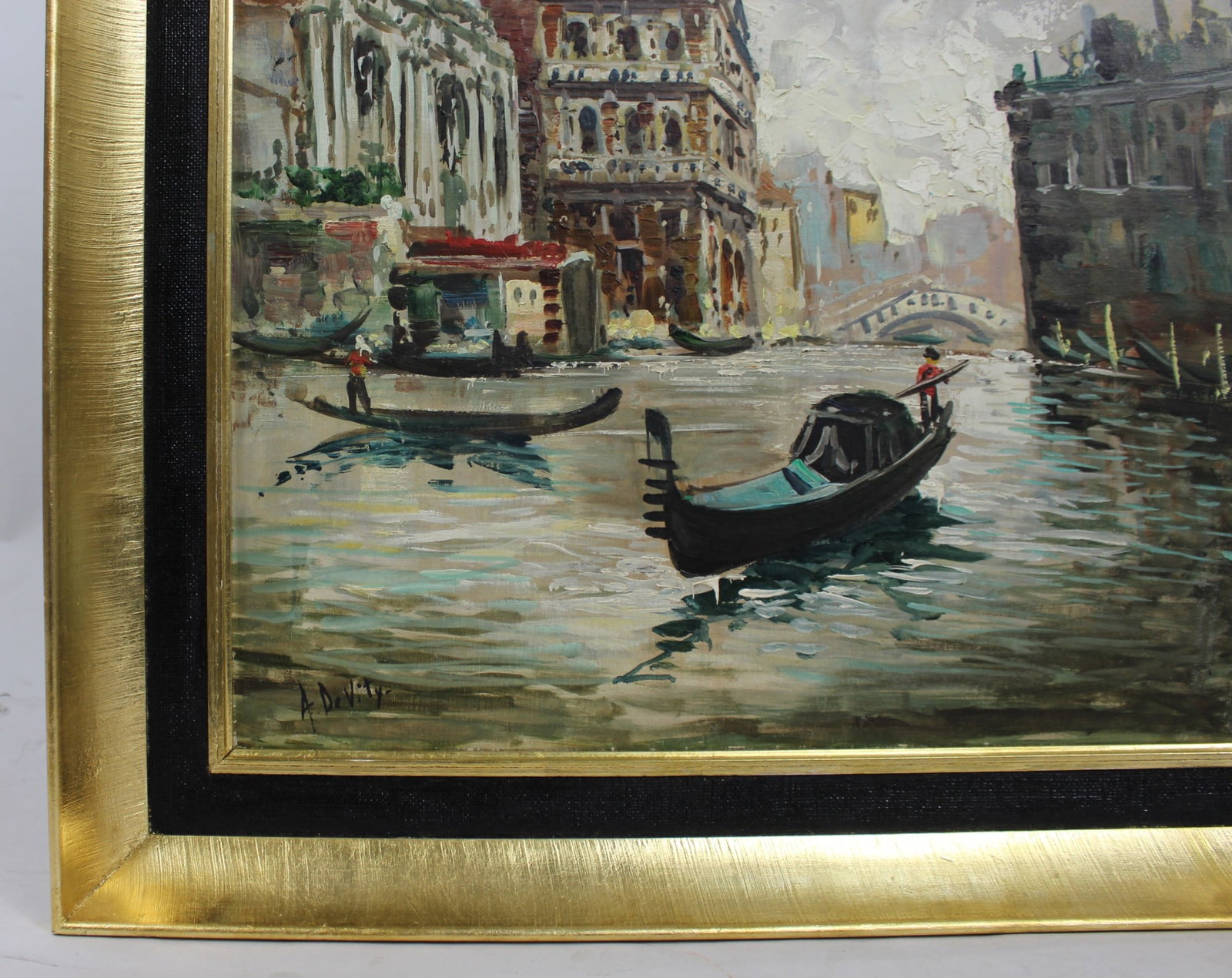 Antonio DeVity (Italian, 1901-1993) Venice Canal Oil on Canvas - 2