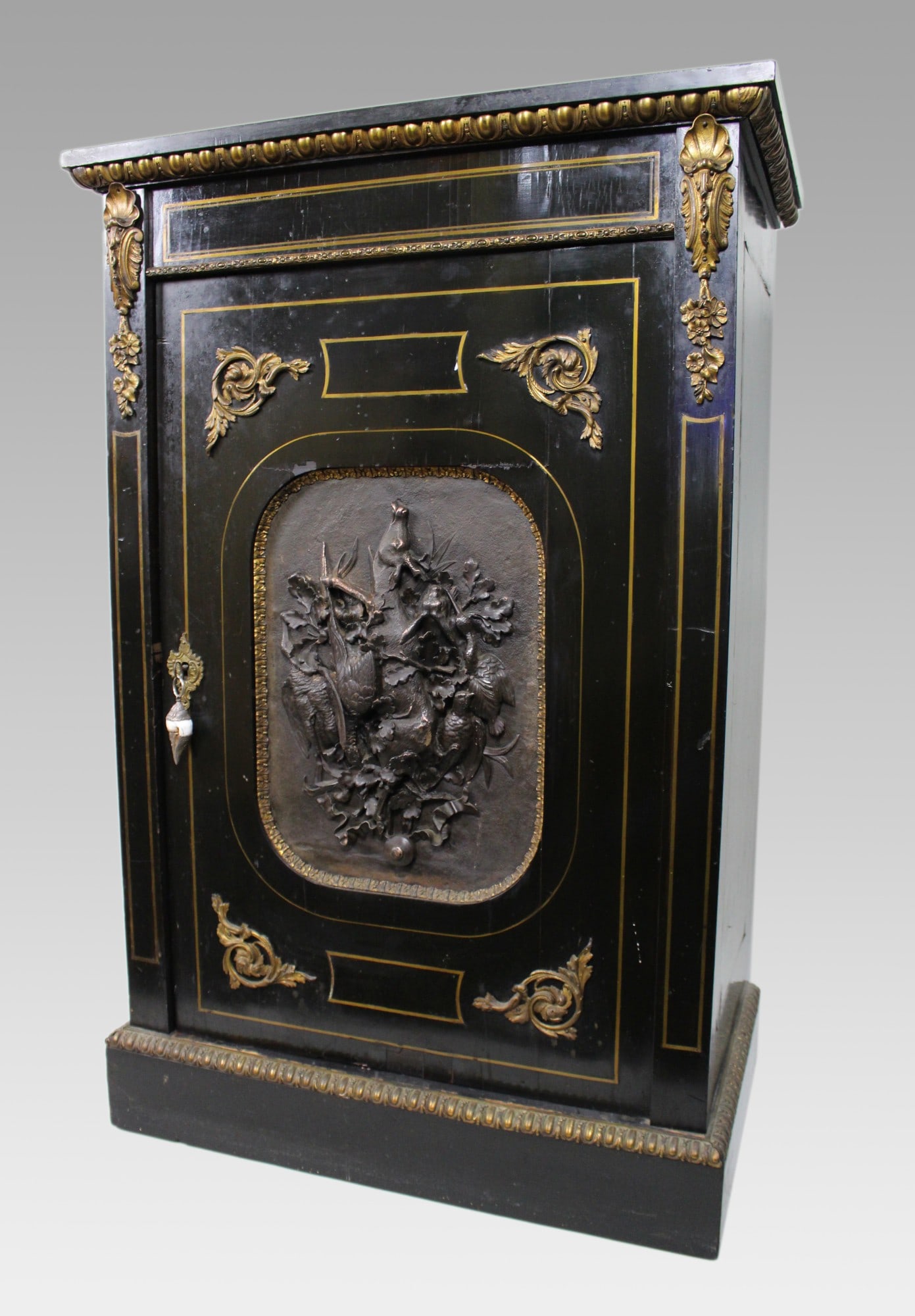 Antique French Napoleon III Ebonised Pier Cabinet with c.1860 (1 of 4)