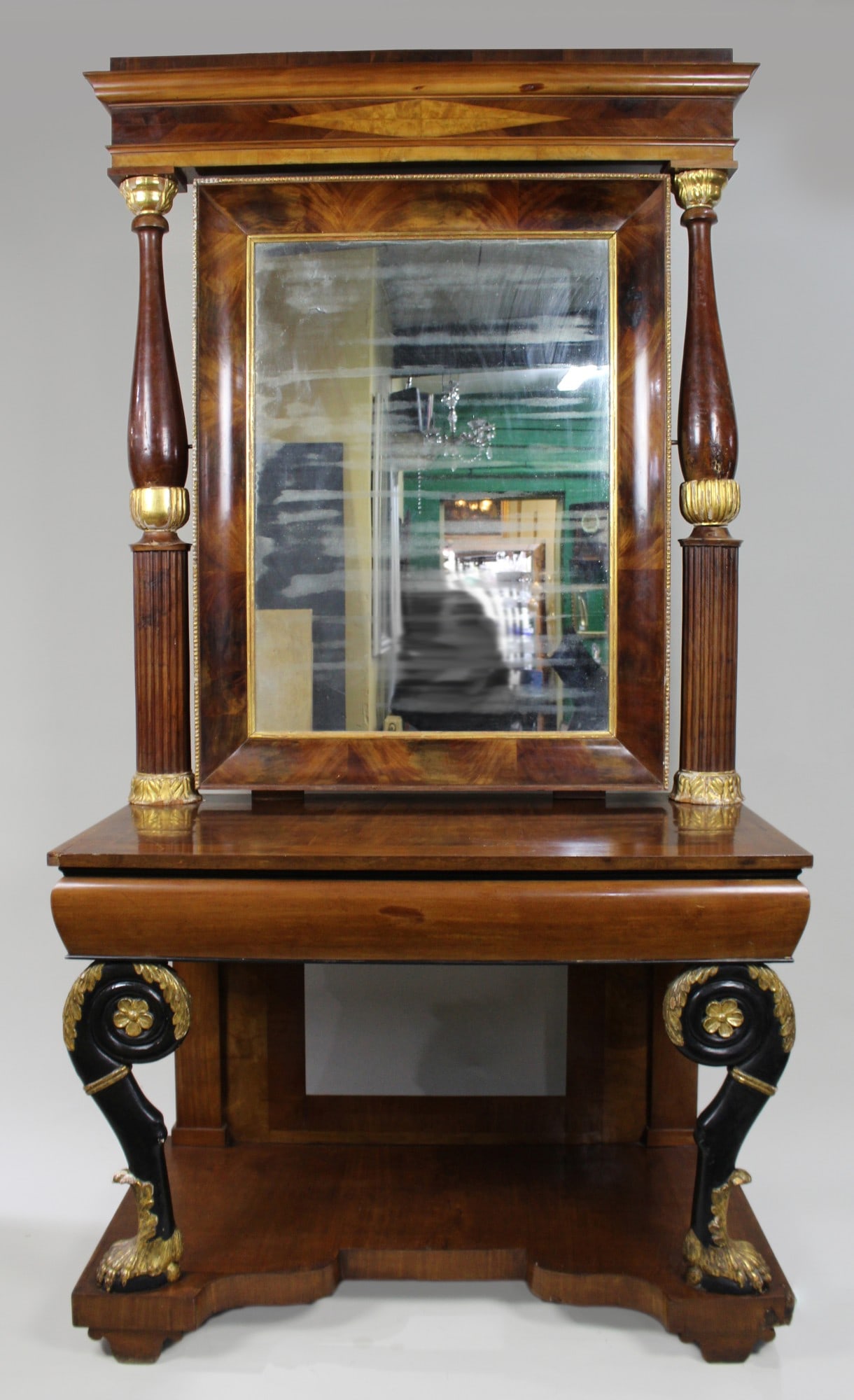 Antique Mahogany and Parcel Gilt Console Table & Pier Mirror (1 of 4)